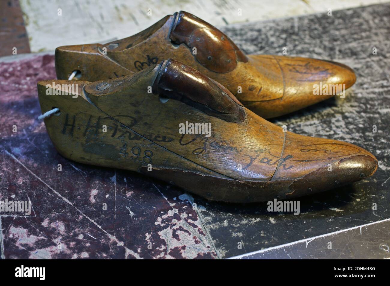 John Lobb/ Hersteller maßgeschneiderter Stiefel und Schuhe /Prinz Azam Jah's persönlicher Letzter. Stockfoto