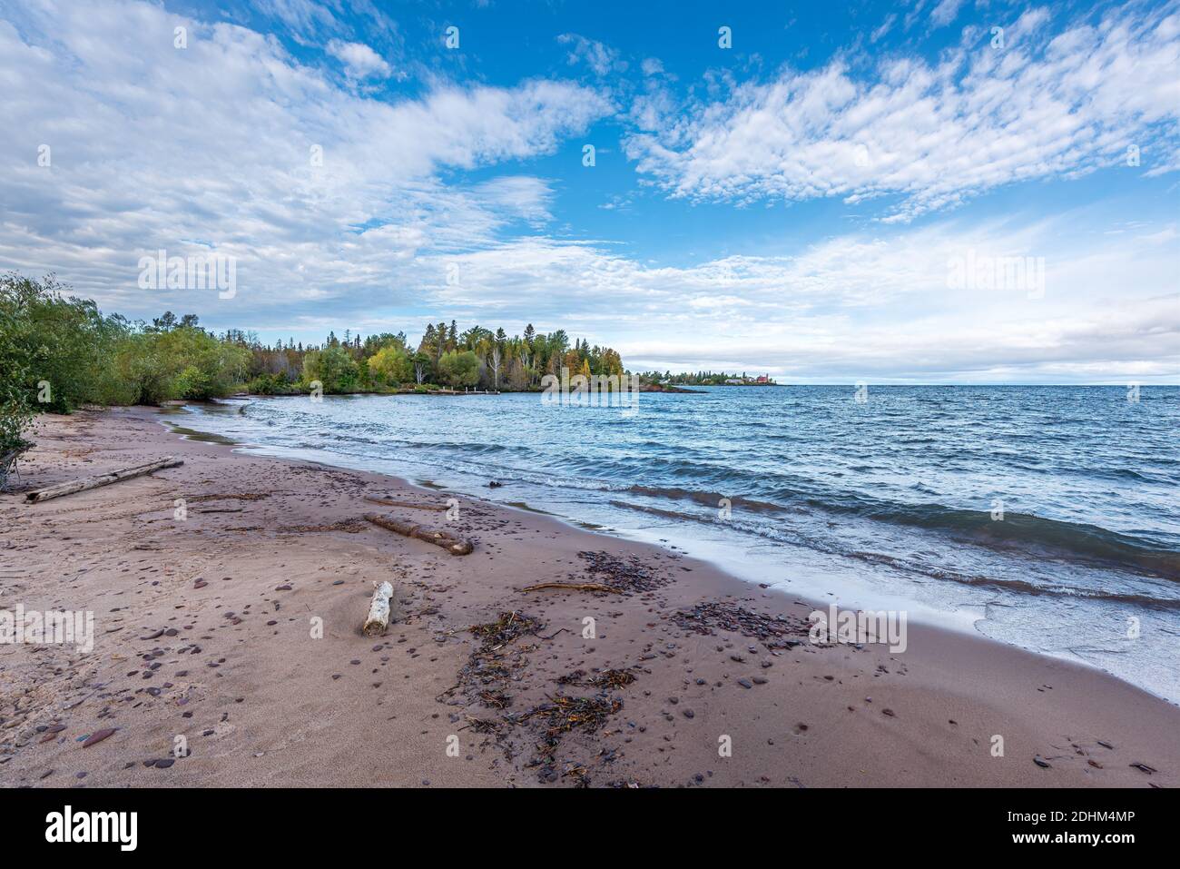 Adler Hafen Leuchtturm am Ufer des Lake Superior in der Oberen Halbinsel von Michigan. Stockfoto