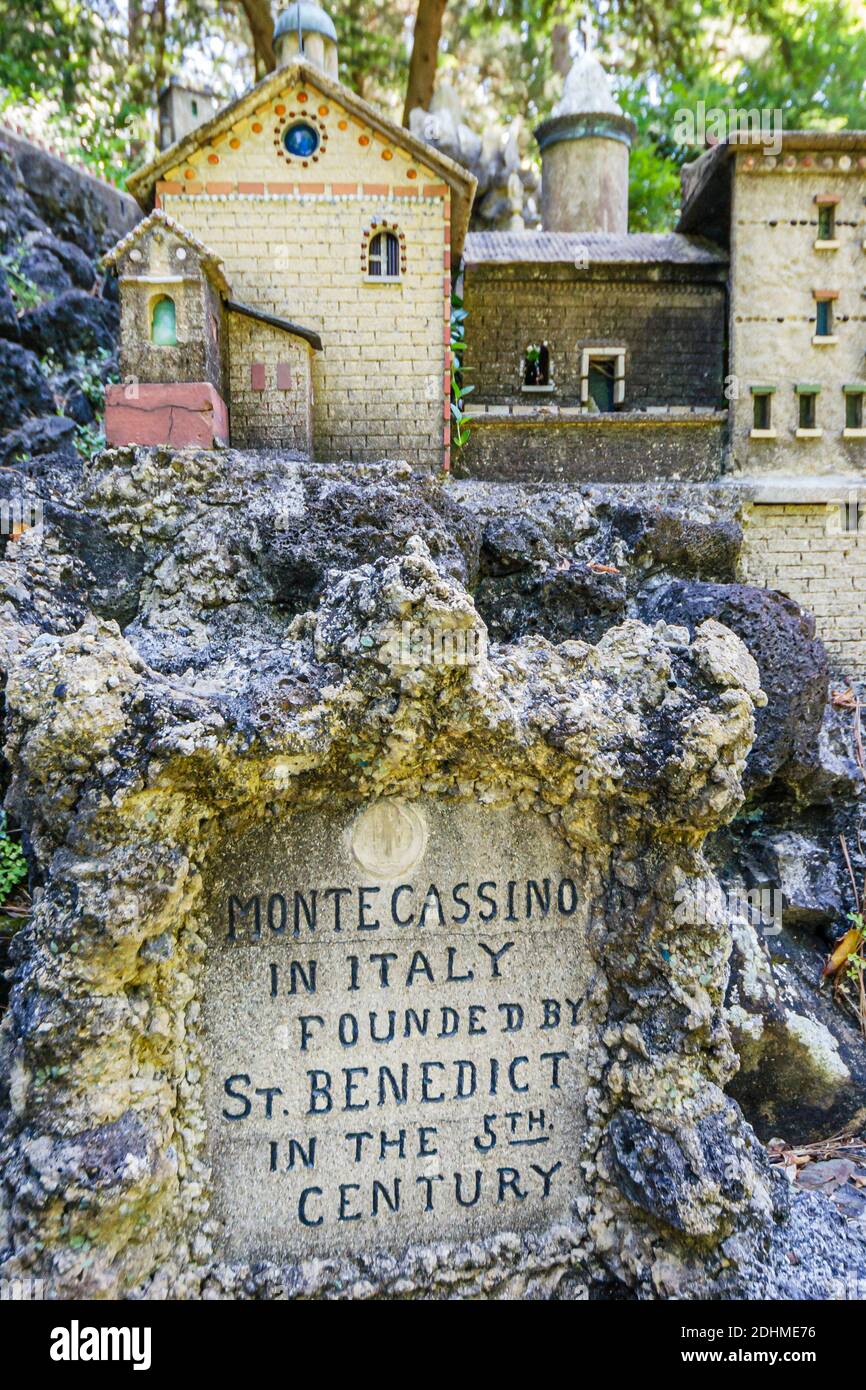 Alabama Cullman St. Saint Bernard Abbey Ave Marie Grotto,Kloster Katholische Benediktinermönche Miniatur Monte Casino Benediktinerabtei, Stockfoto