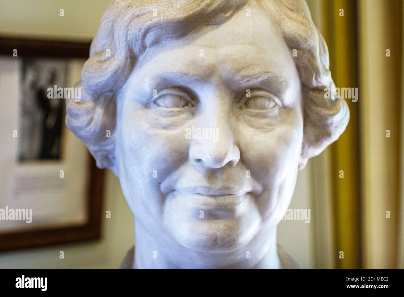 Alabama Tuscumbia Ivy Green Helen Keller Geburtsort, historisches Haus taub blind The Miracle Worker, innen innere Büste Gesicht, Stockfoto