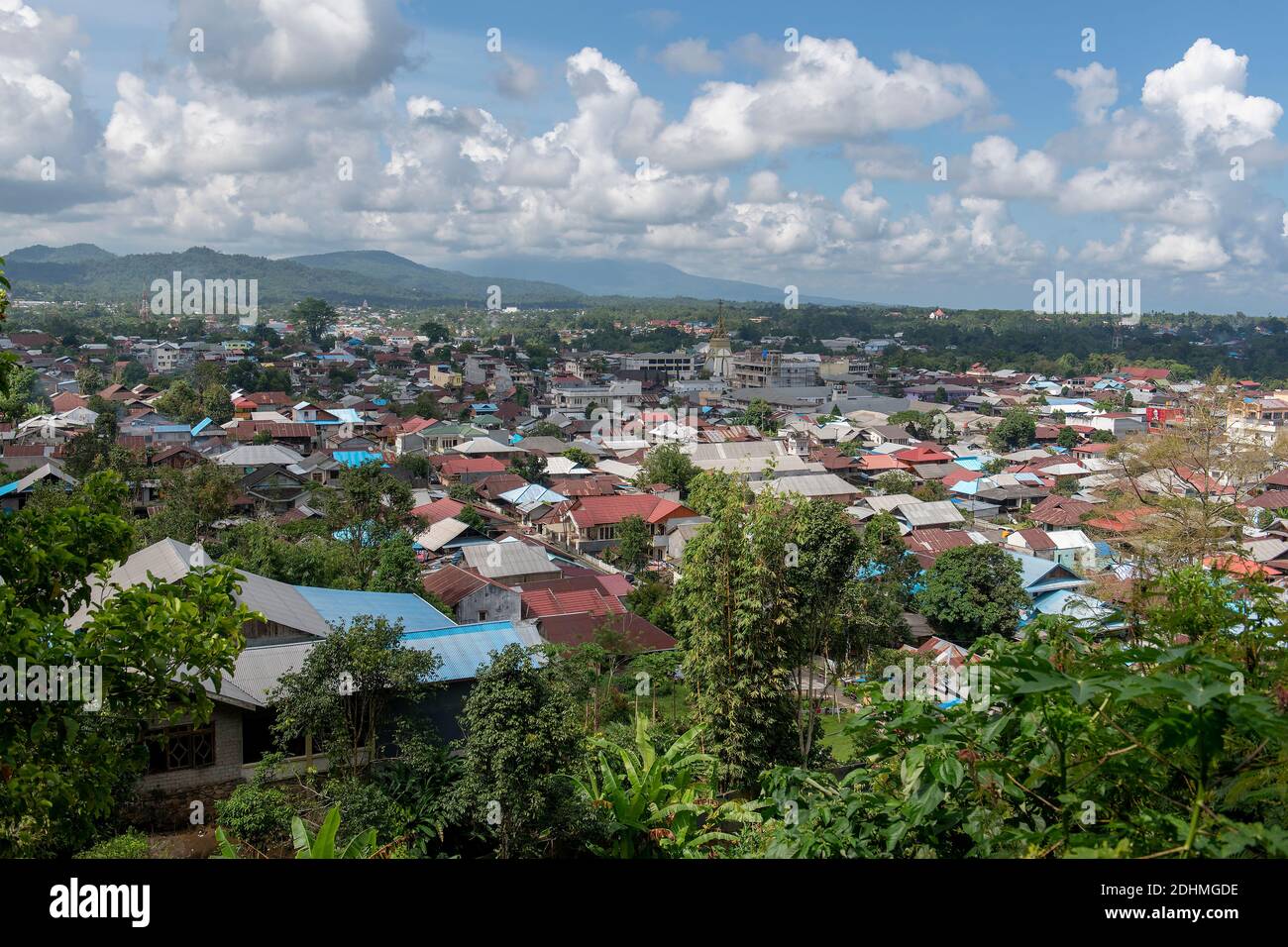 Tomohon Stadt, Minahasa Region, Nord Sulawesi, Indonesien. Stockfoto
