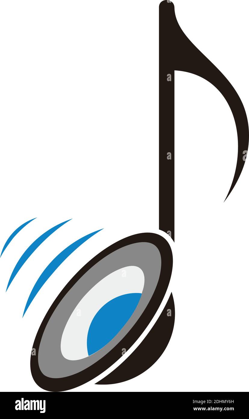 Sound Note Musik Symbol flach Logo Vektor Design-Konzept Stock Vektor