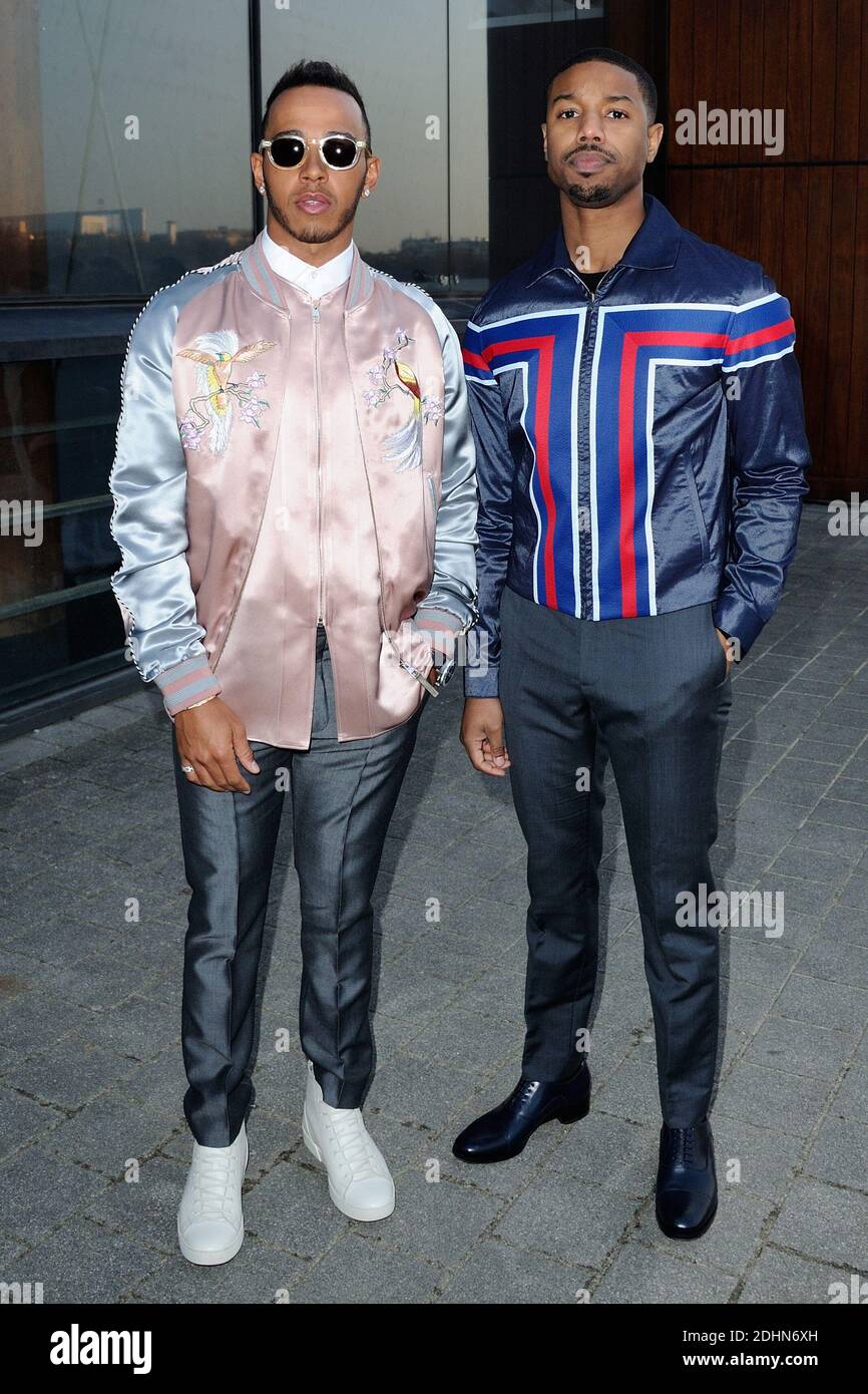 Lewis Hamilton und Michael B. Jordan kommen zur Louis Vuitton Kollektion  Präsentation im Rahmen der Paris Menswear Herbst-Winter 2016-2017 Fashion  Week am 21. Januar 2016 in Paris, Frankreich. Foto von Aurore  Marechal/ABACAPRESS.COM