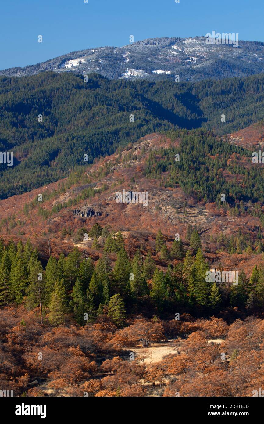 Blick vom Gipfel des Siskiyou Pass, Cascade Siskiyou National Monument, Oregon Stockfoto