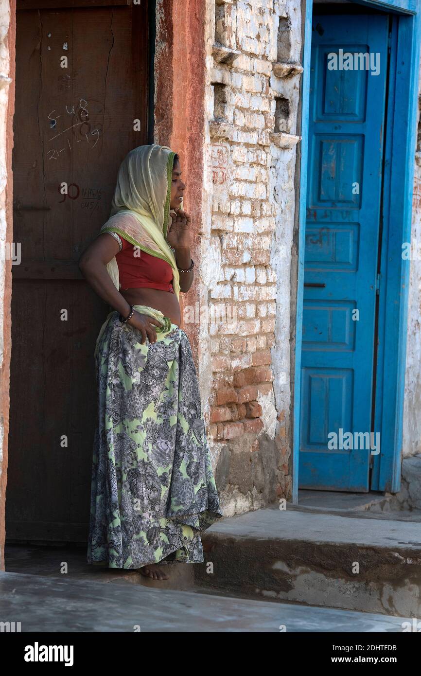 Frau aus Chanoud, Rajasthan, Indien. Stockfoto