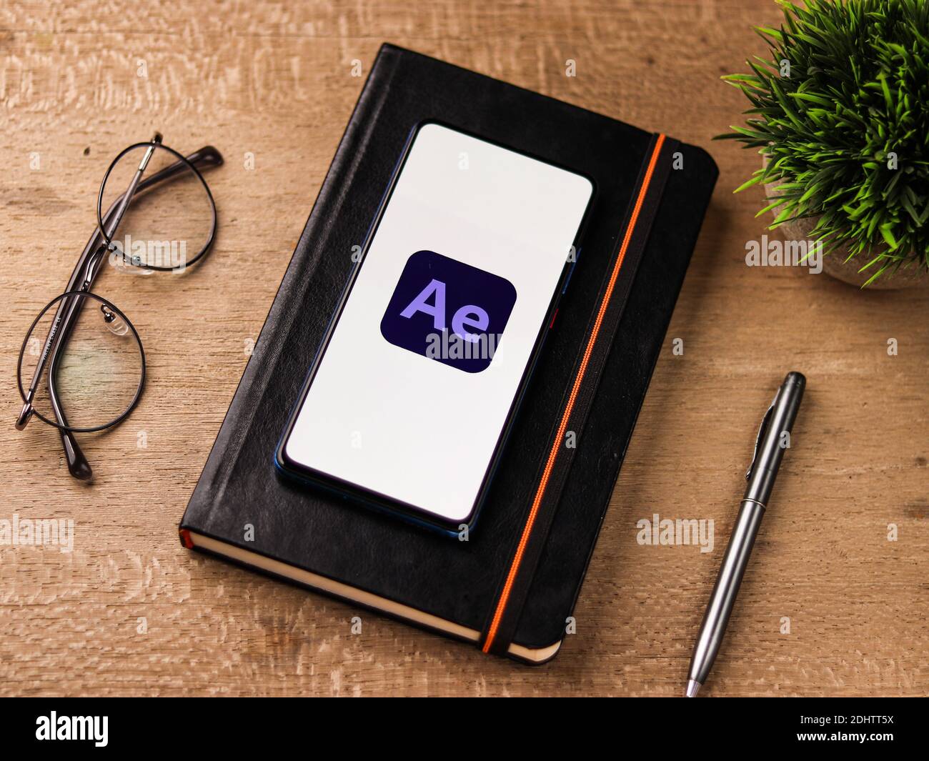 Assam, indien - Dezember 20, 2020 : Adobe After Effects Logo auf Handy-Bildschirm Stock Bild. Stockfoto