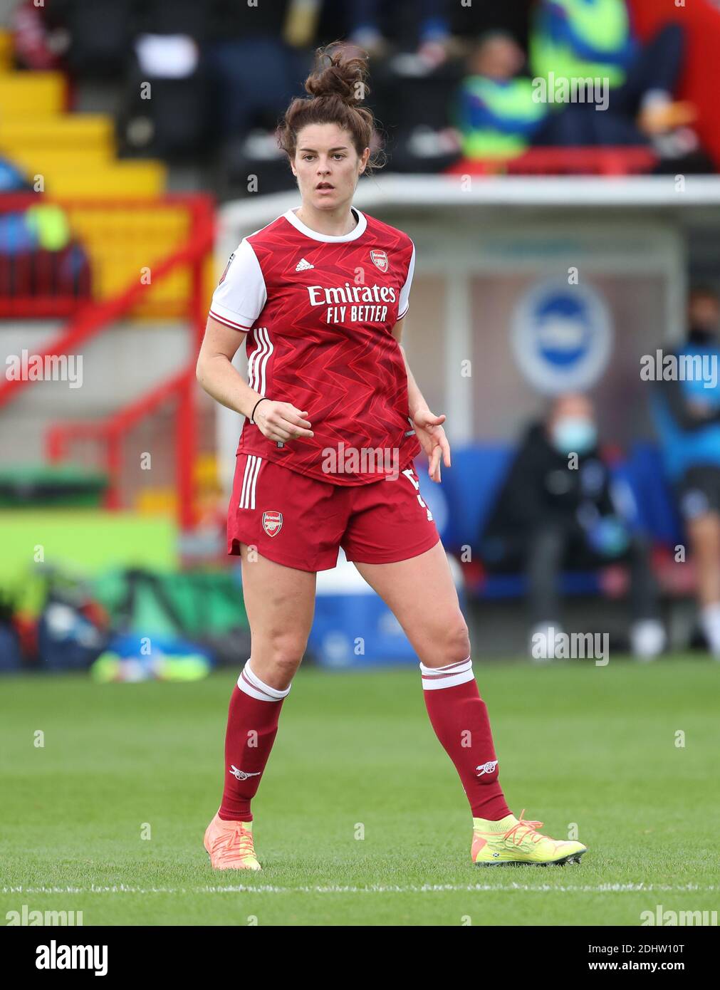 Jen Beattie spielt für Arsenal Women gegen Brighton & Hove Albion Women kurz nachdem bei ihr Brustkrebs diagnostiziert wurde. 11. Oktober 2020 Stockfoto