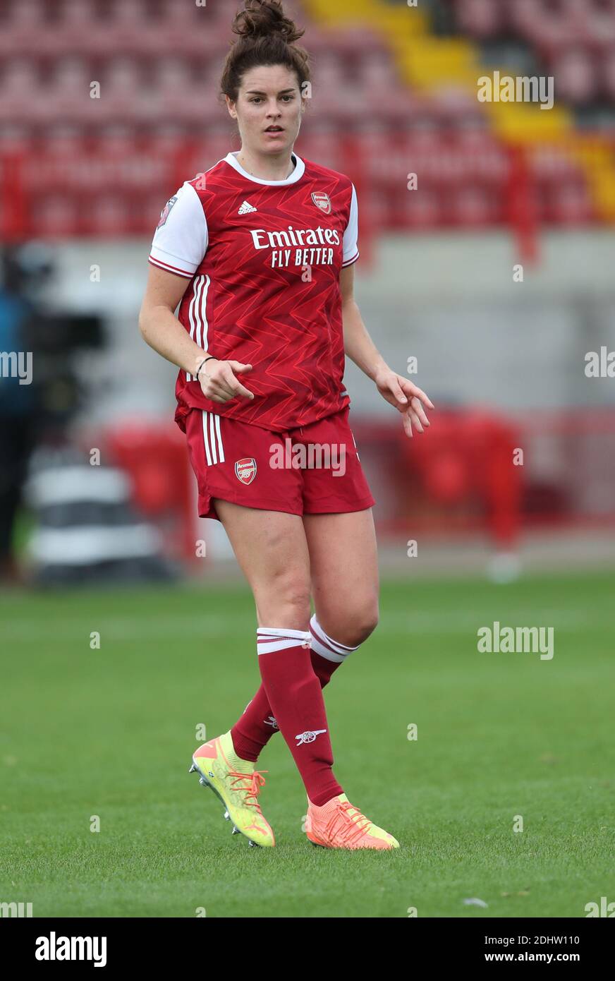 Jen Beattie spielt für Arsenal Women gegen Brighton & Hove Albion Women kurz nachdem bei ihr Brustkrebs diagnostiziert wurde. 11. Oktober 2020 Stockfoto