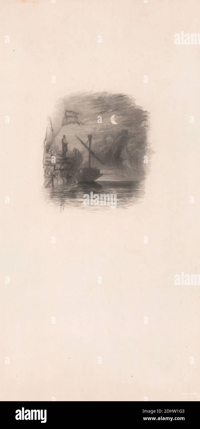 Junction of the Greta and Tees at Rokeby, John Pye, 1782–1874, britisch, nach Joseph Mallord William Turner, 1775–1851, britisch, 1818-1823, Radierung und Strichgravur auf mäßig dickem, leicht strukturiertem, cremefarbenen, gewobenen Papier, Blatt: 11 9/16 × 45.4 cm (29.4 × 17 7/8 Zoll), Platte: 11 3/16 × 17 1/2 Zoll (28.4 × 44.5 cm) und Bild: 7 5/16 × 10 5/8 Zoll (18.6 × 27 cm Stockfoto