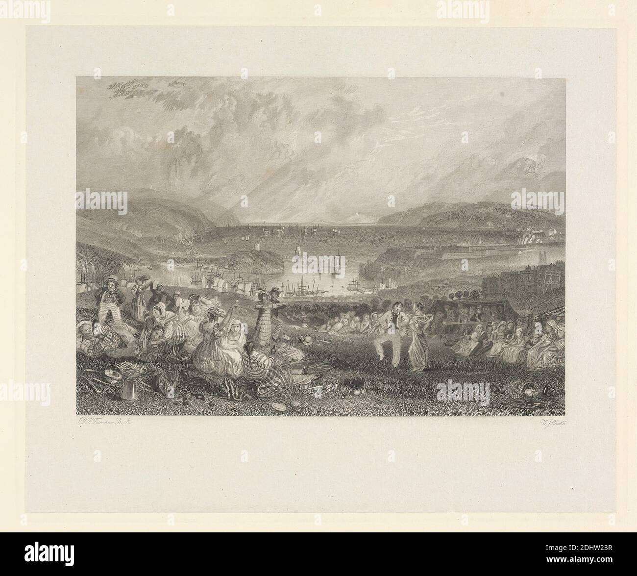 Salisbury, Wiltshire, William Radclyffe, 1780–1855, britisch, nach Joseph Mallord William Turner, 1775–1851, britisch, 1827–1838, Offene Radierung Stockfoto