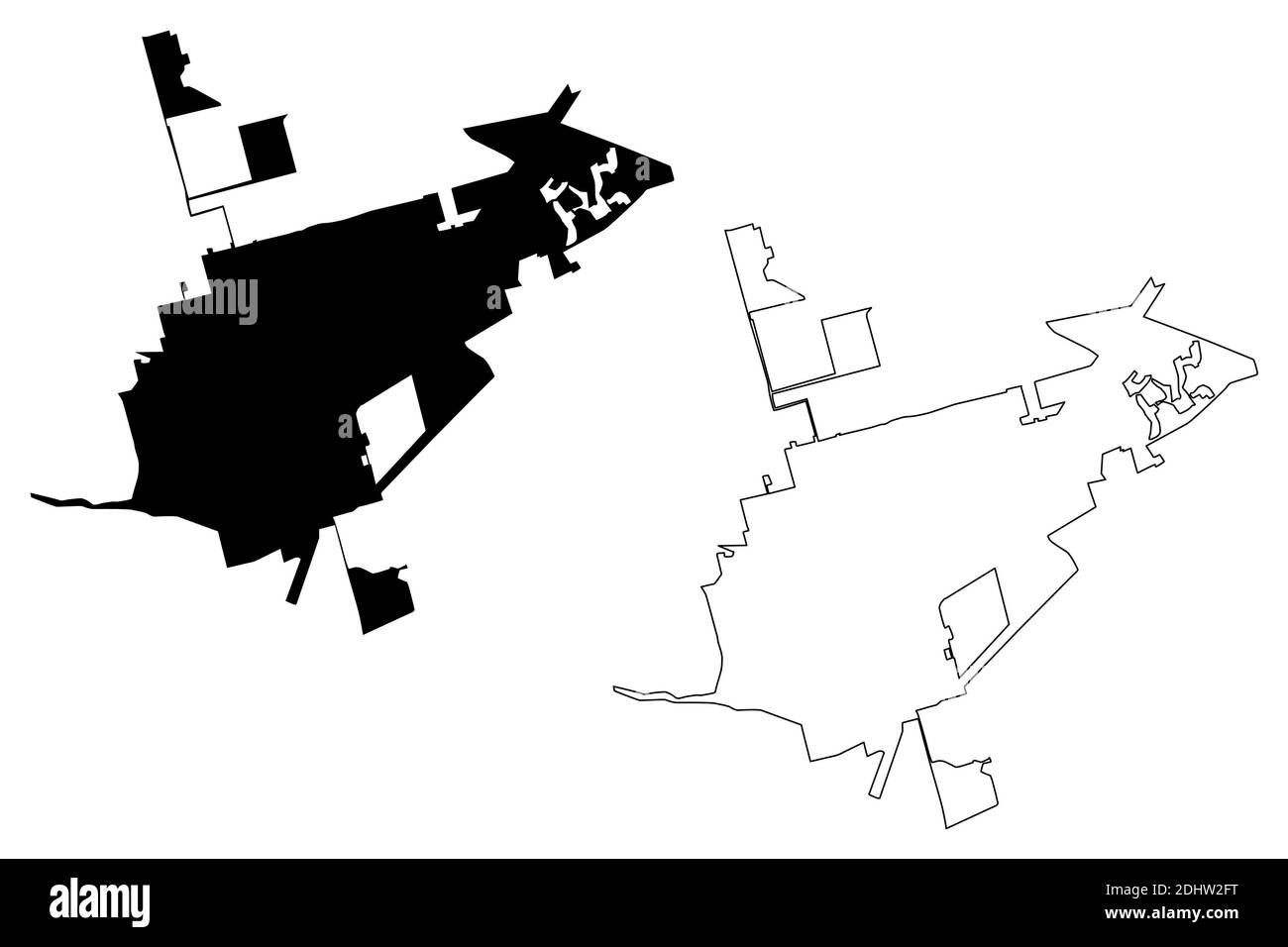 Odessa City, Texas (Vereinigte Staaten Städte, Vereinigte Staaten von Amerika, vereinigte staaten Stadt) Kartenvektordarstellung, scribble Skizze Stadt von Odessa Karte Stock Vektor