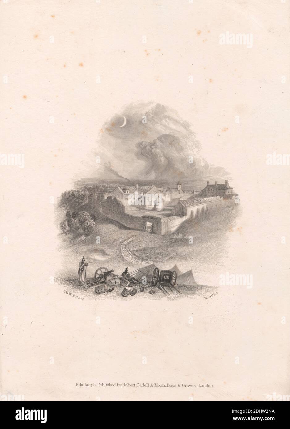 New Abbey, bei Dumfries, William Miller, 1796–1882, britisch, nach Joseph Mallord William Turner, 1775–1851, britisch, 1834, Gravur, Kupferstichproof Stockfoto