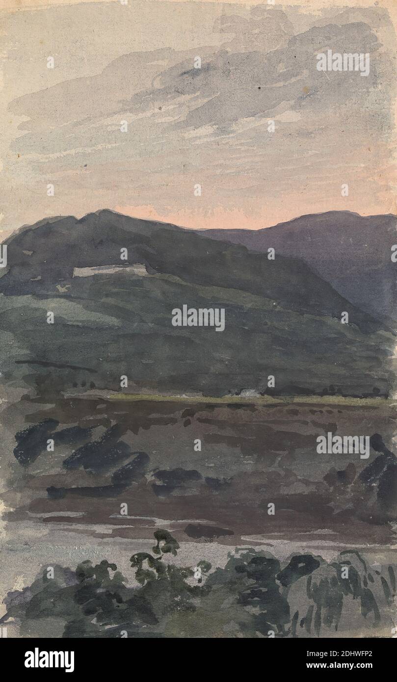 Twilight, Thomas Sully, 1783–1872, amerikanisch, undatiert, Aquarell auf Medium, mäßig strukturiert, beige, getuschtes Papier, Blatt: 10 × 6 3/8 inches (25.4 × 16.2 cm Stockfoto