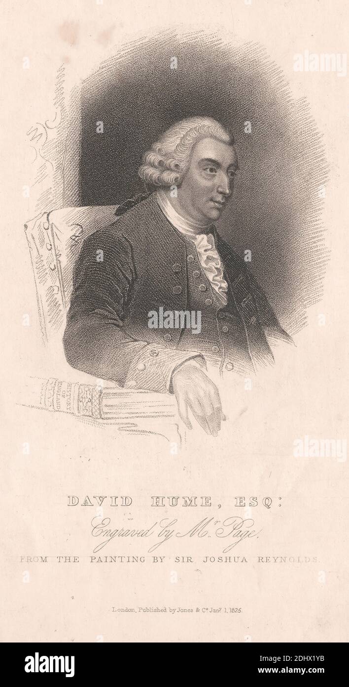 David Hume, Esq., Page, fl. 1784–1803, nach Sir Joshua Reynolds RA, 1723–1792, British, 1825, Engraving Stockfoto