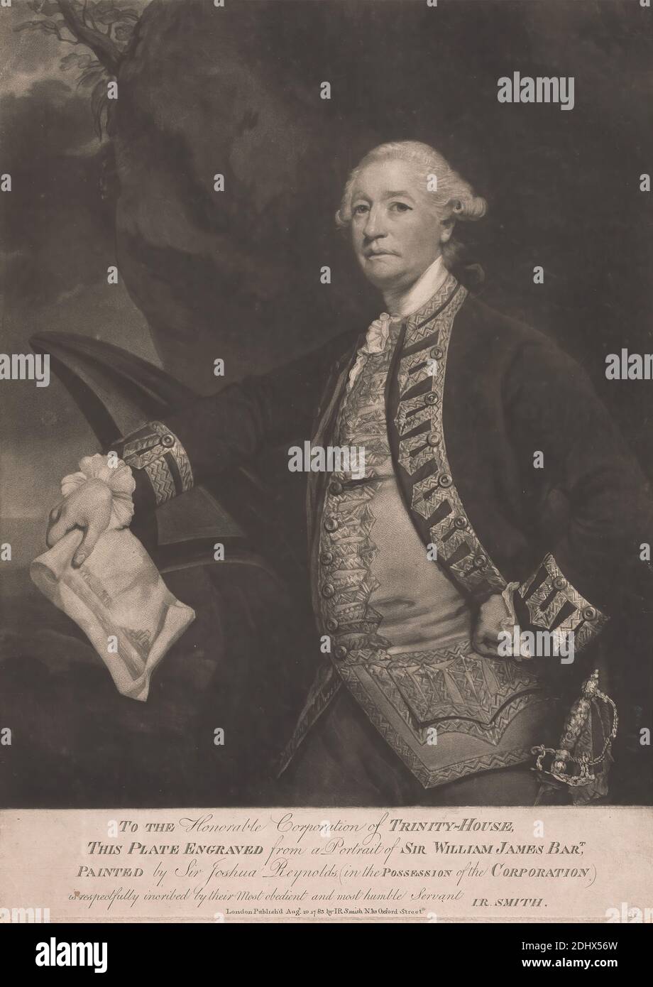 Sir William James, John Raphael Smith, 1752–1812, britisch, nach Sir Joshua Reynolds RA, 1723–1792, britisch, 1783, Mezzotint, Blatt: 13 x 18 (33 x 46,4 cm Stockfoto Sir William James, John Raphael Smith, 1752–1812, britisch, nach Sir Joshua Reynolds RA, 1723–1792, britisch, 1783, Mezzotint, Blatt: 13 x 18 (33 x 46,4 cm Stockfoto