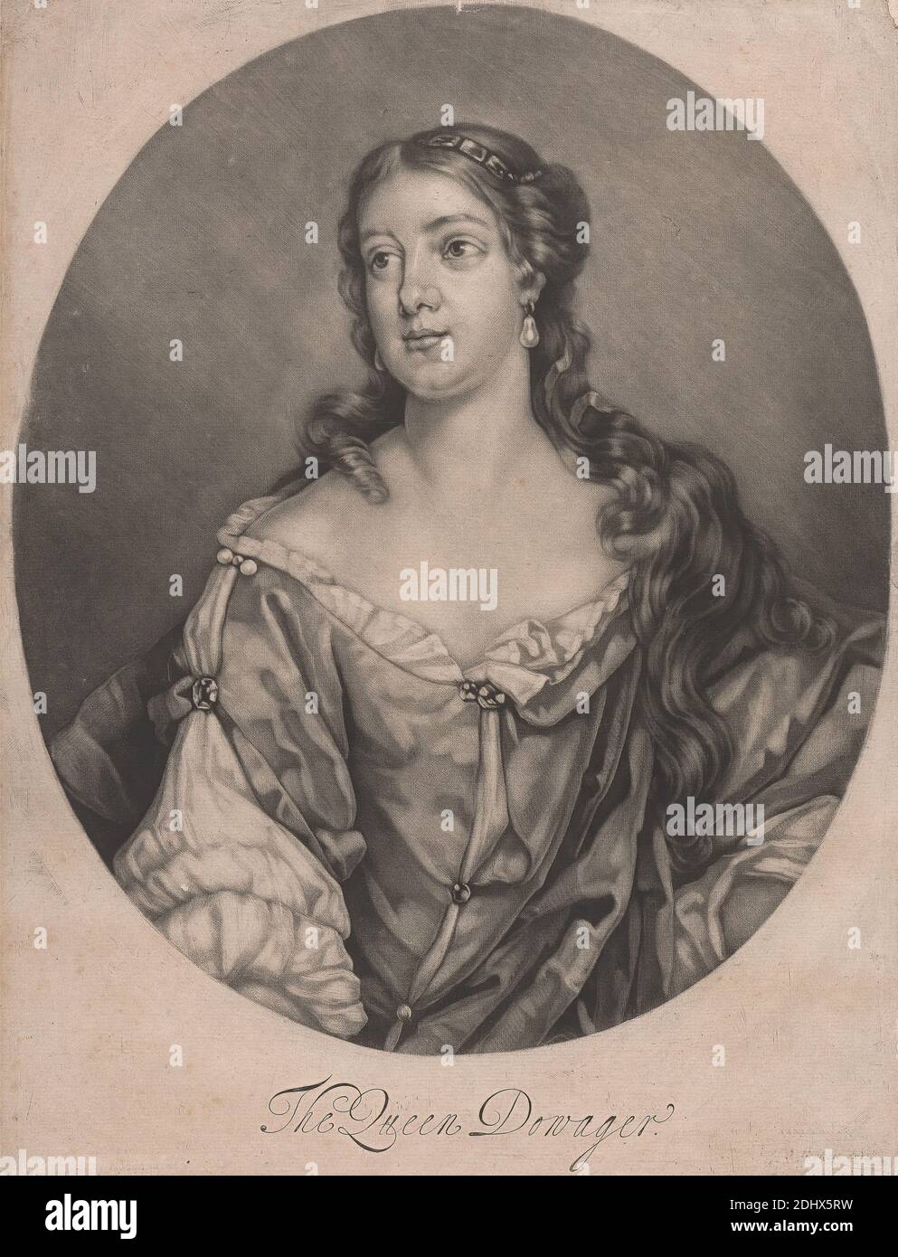 The Queen Dowager, unknown artist, seventeenth century, Jacob Huysmans, c.1633–1696, Flämisch, undatiert, Mezzotint, Sheet: 11 5/8 x 9 1/2in. (29.5 x 24,1 cm Stockfoto