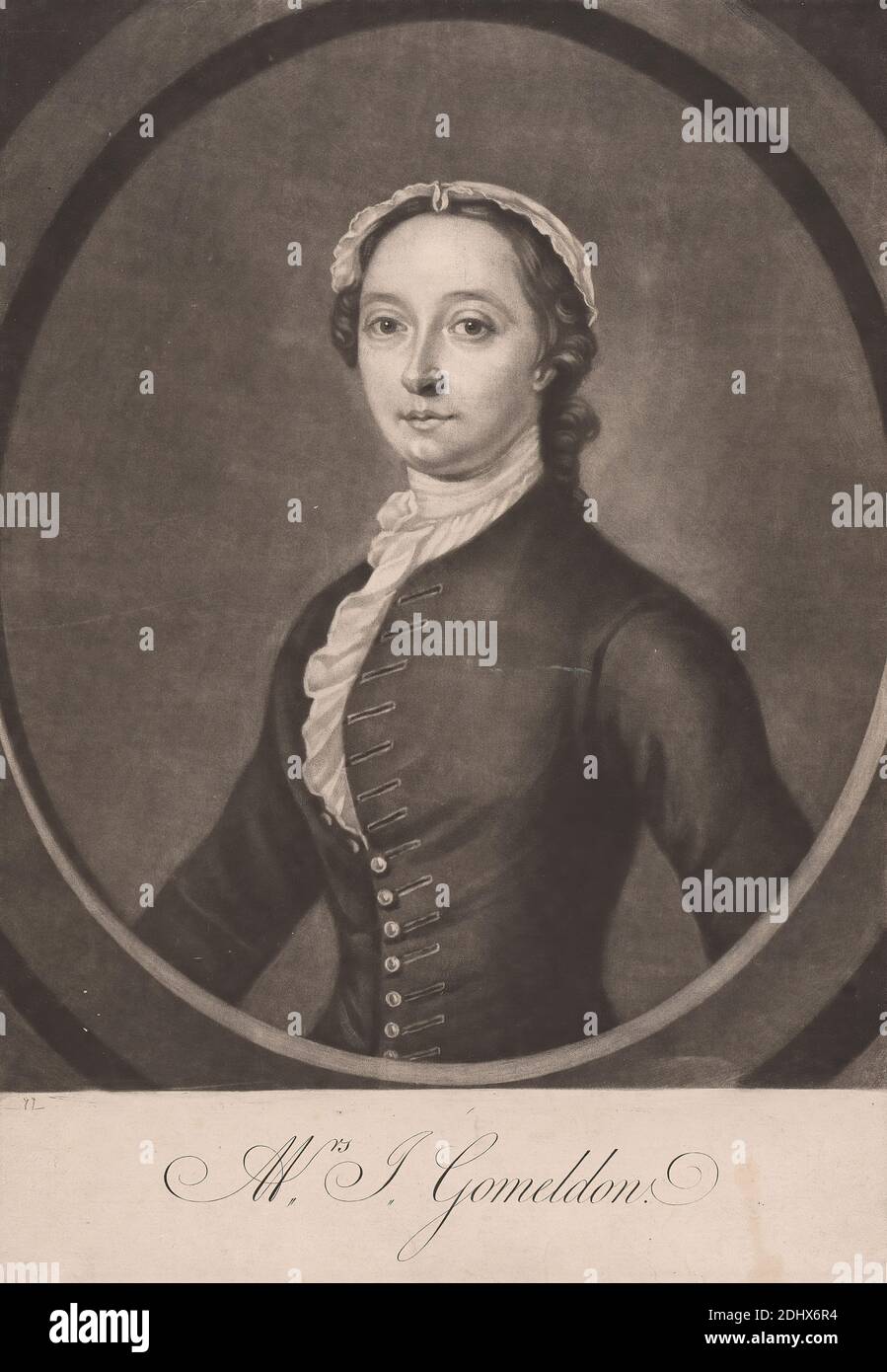 Frau J. Gomeldon, unbekannter Künstler, achtzehnten Jahrhundert, nach unbekannten Künstler, undated, Mezzotint Stockfoto