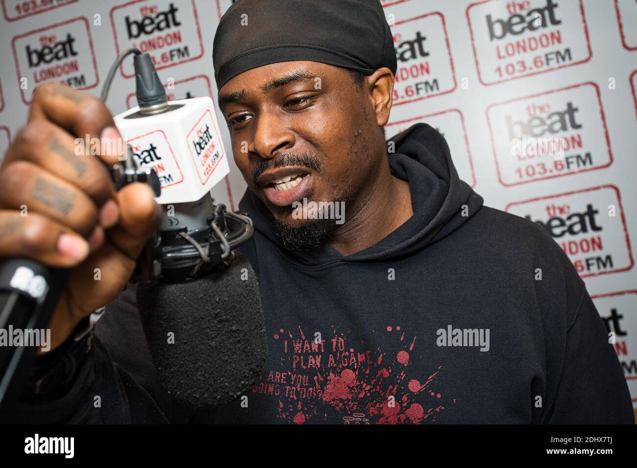Großbritannien / England / London /The Beat 106.3 FM , DJ Bass4v, Drillrapper Stockfoto