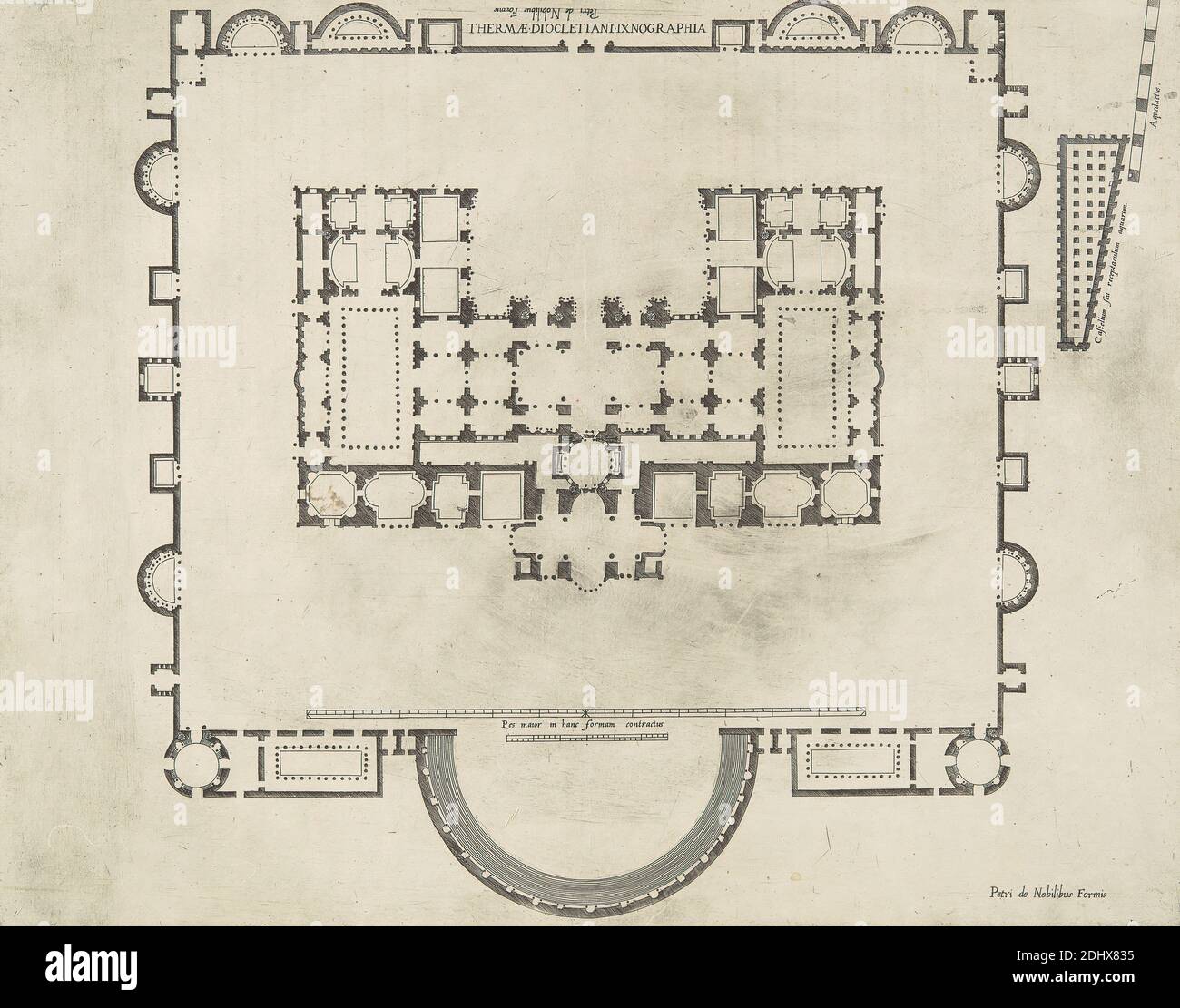 Speculum Romanae Magnificentiae, Antonio Lafreri, 1512–1577, französisch, 1546-1590, Strichgravur auf mittelschwerem, leicht strukturiertem, cremefarbenen Papier Stockfoto