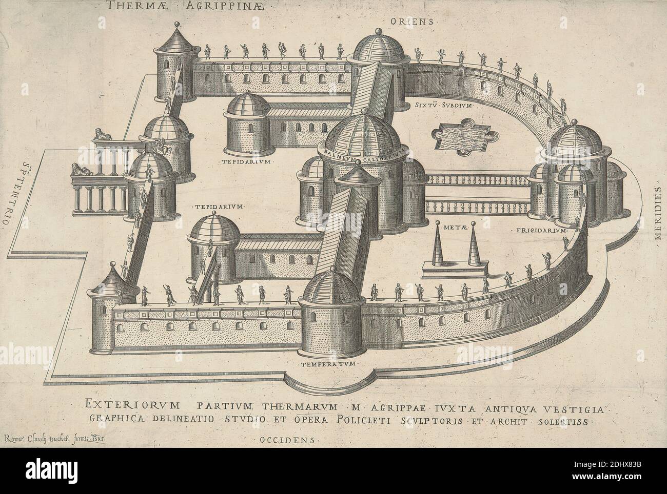 Speculum Romanae Magnificentiae, Antonio Lafreri, 1512–1577, französisch, 1546-1590, Strichgravur auf mittelschwerem, leicht strukturiertem, cremefarbenen Papier Stockfoto