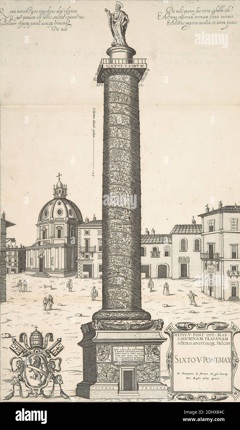 Speculum Romanae Magnificentiae, Antonio Lafreri, 1512–1577, französisch, 1546-1590, Strichgravur auf mittelschwerem, leicht strukturiertem, cremefarbenen Papier Stockfoto