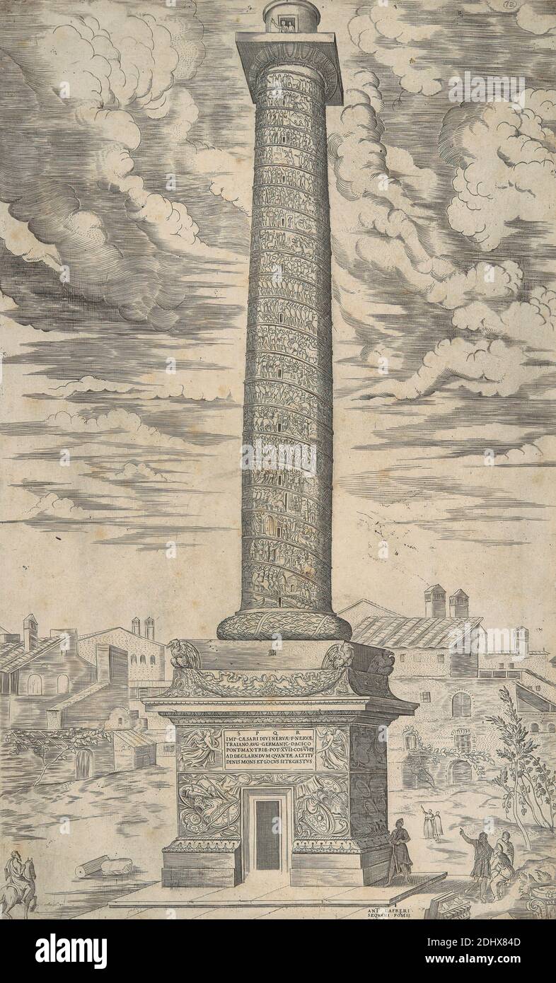 Speculum Romanae Magnificentiae, Antonio Lafreri, 1512–1577, französisch, 1546-1590, Strichgravur auf mittelschwerem, leicht strukturiertem, cremefarbenen Papier Stockfoto