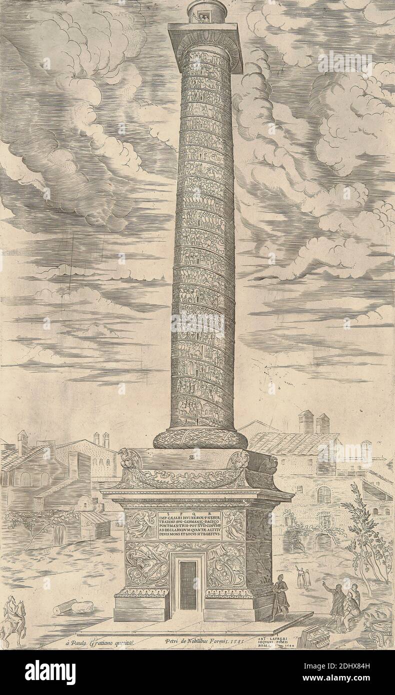 Speculum Romanae Magnificentiae, Antonio Lafreri, 1512–1577, französisch, 1546-1590, Strichgravur auf mittelschwerem, leicht strukturiertem, cremefarbenen Papier Stockfoto