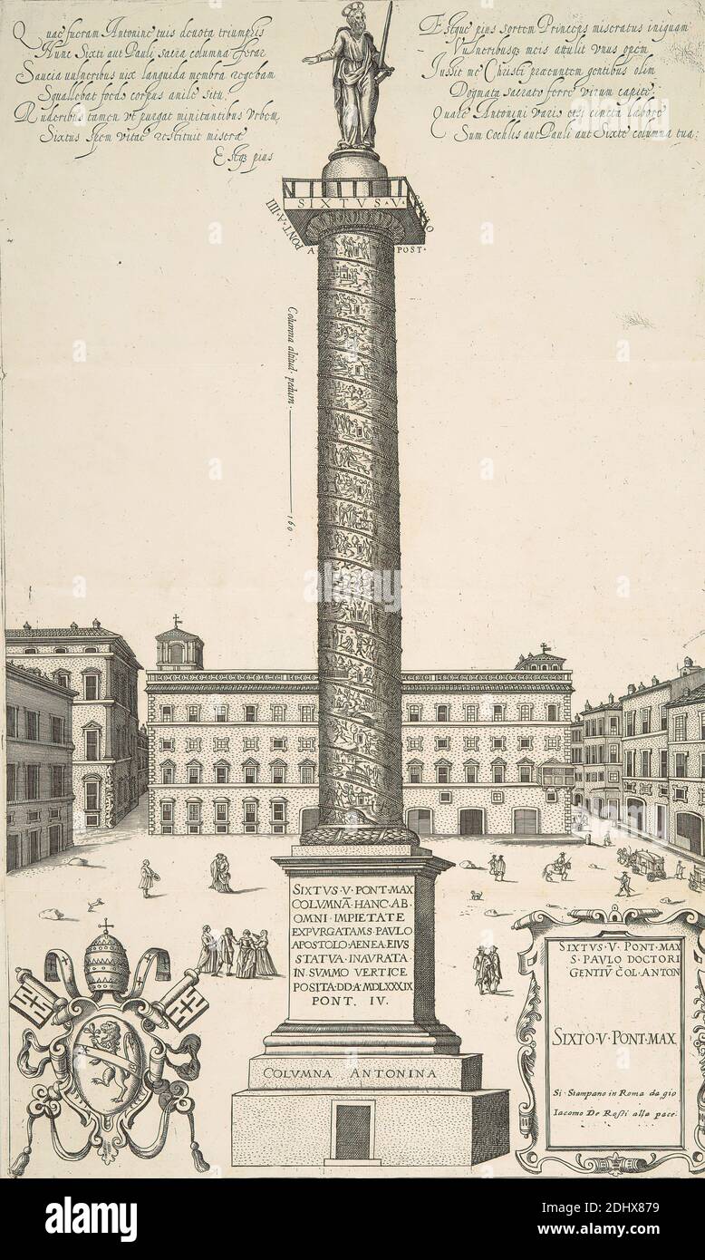 Speculum Romanae Magnificentiae, Antonio Lafreri, 1512–1577, französisch, 1546-1590, Strichgravur auf mittelschwerem, leicht strukturiertem, cremefarbenen Papier Stockfoto