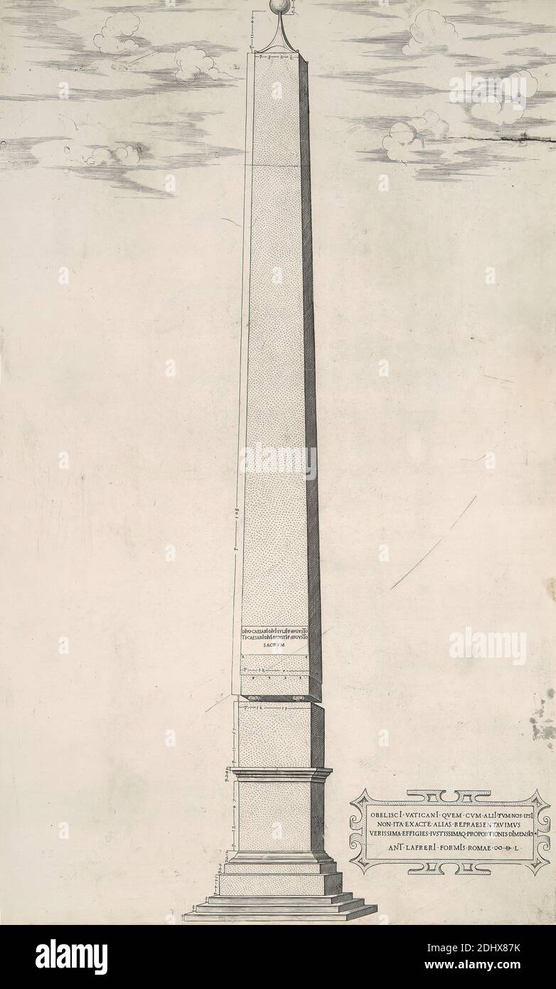 Speculum Romanae Magnificentiae, Antonio Lafreri, 1512–1577, französisch, 1546-1590, Strichgravur auf mittelschwerem, leicht strukturiertem, cremefarbenen Papier Stockfoto