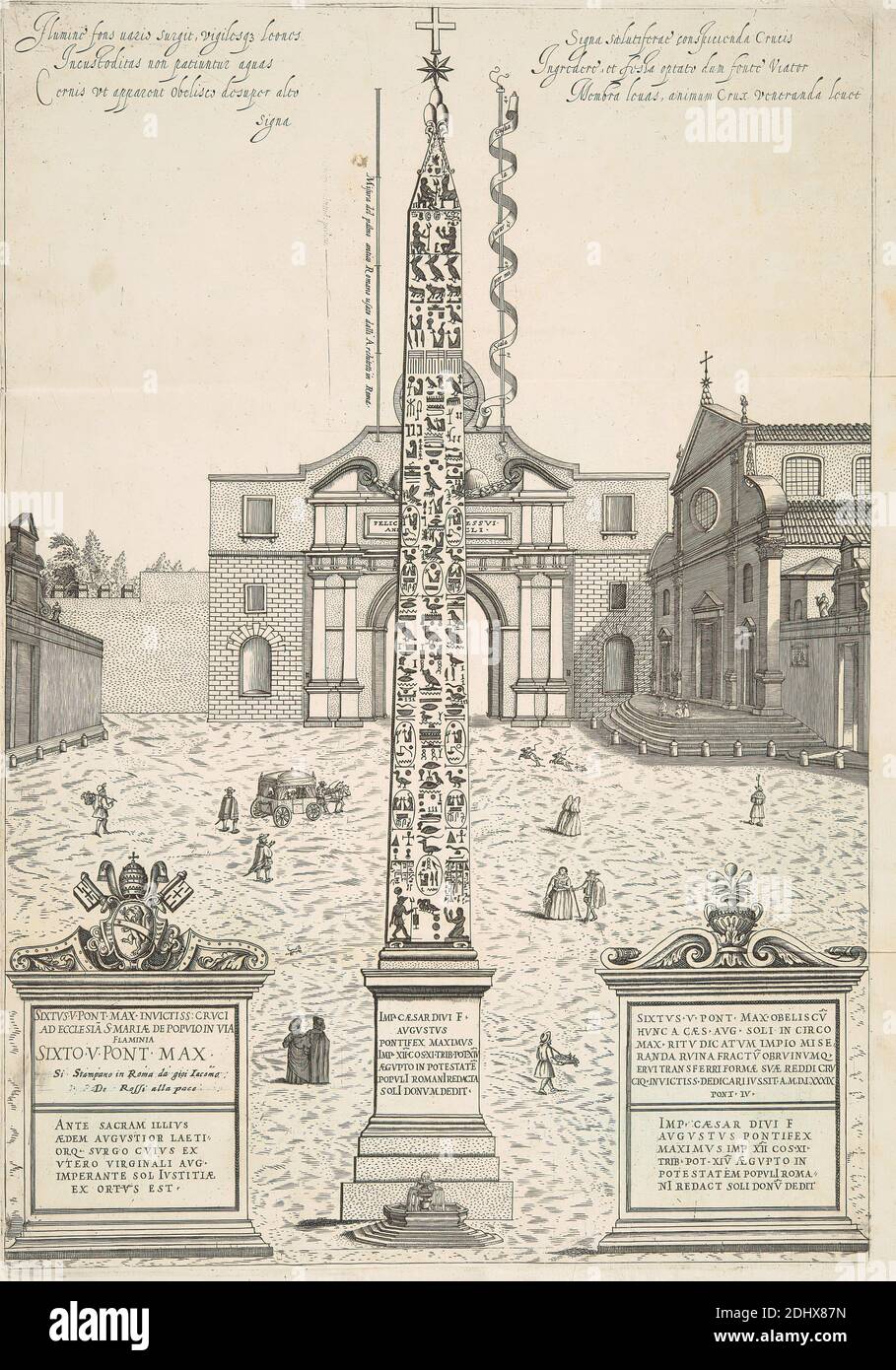 Speculum Romanae Magnificentiae, Antonio Lafreri, 1512–1577, französisch, 1546-1590, Strichgravur auf mittelschwerem, leicht strukturiertem, cremefarbenen Papier Stockfoto