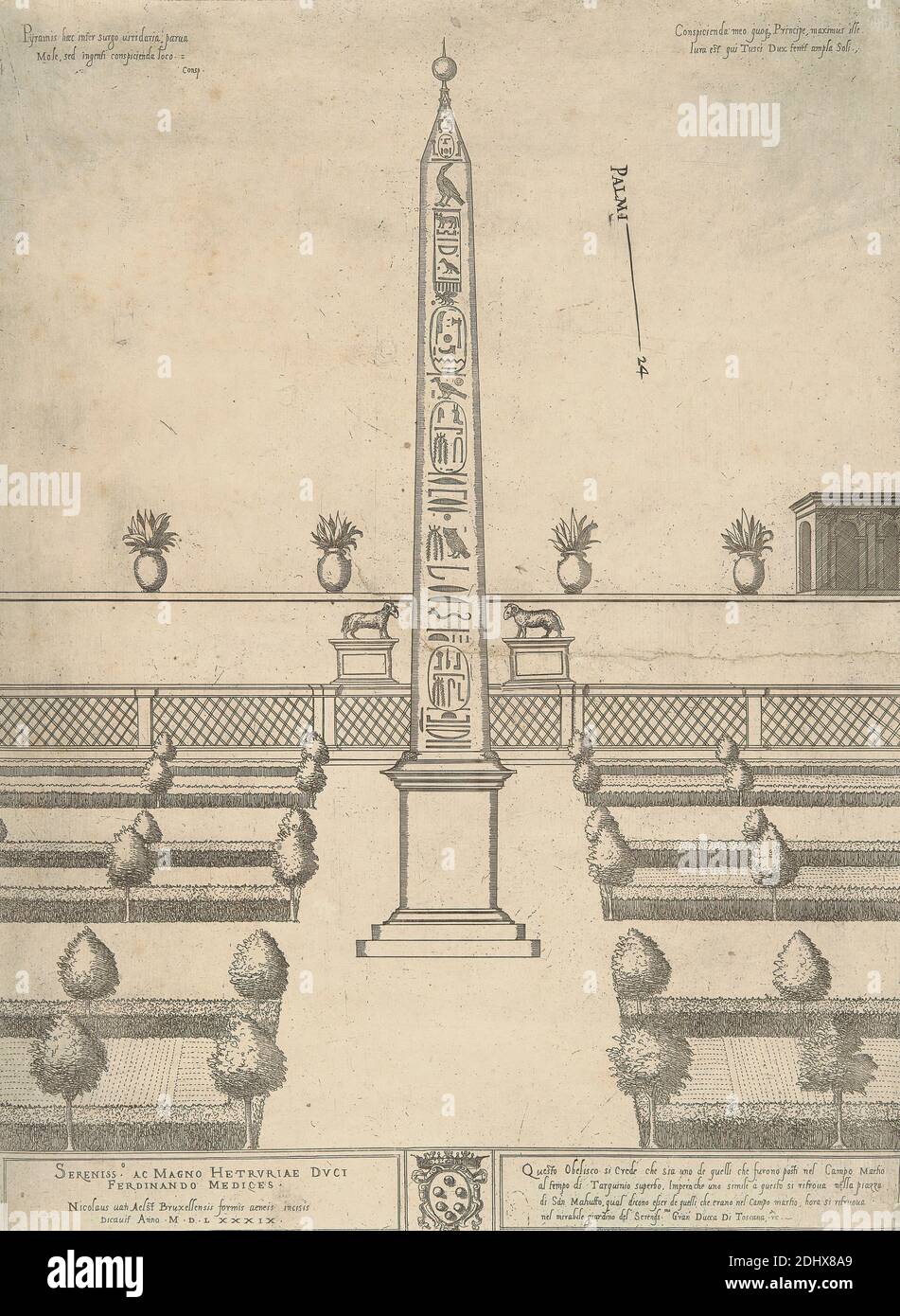 Speculum Romanae Magnificentiae, Antonio Lafreri, 1512–1577, französisch, 1546-1590, Strichgravur auf mittelschwerem, leicht strukturiertem, cremefarbenen Papier Stockfoto
