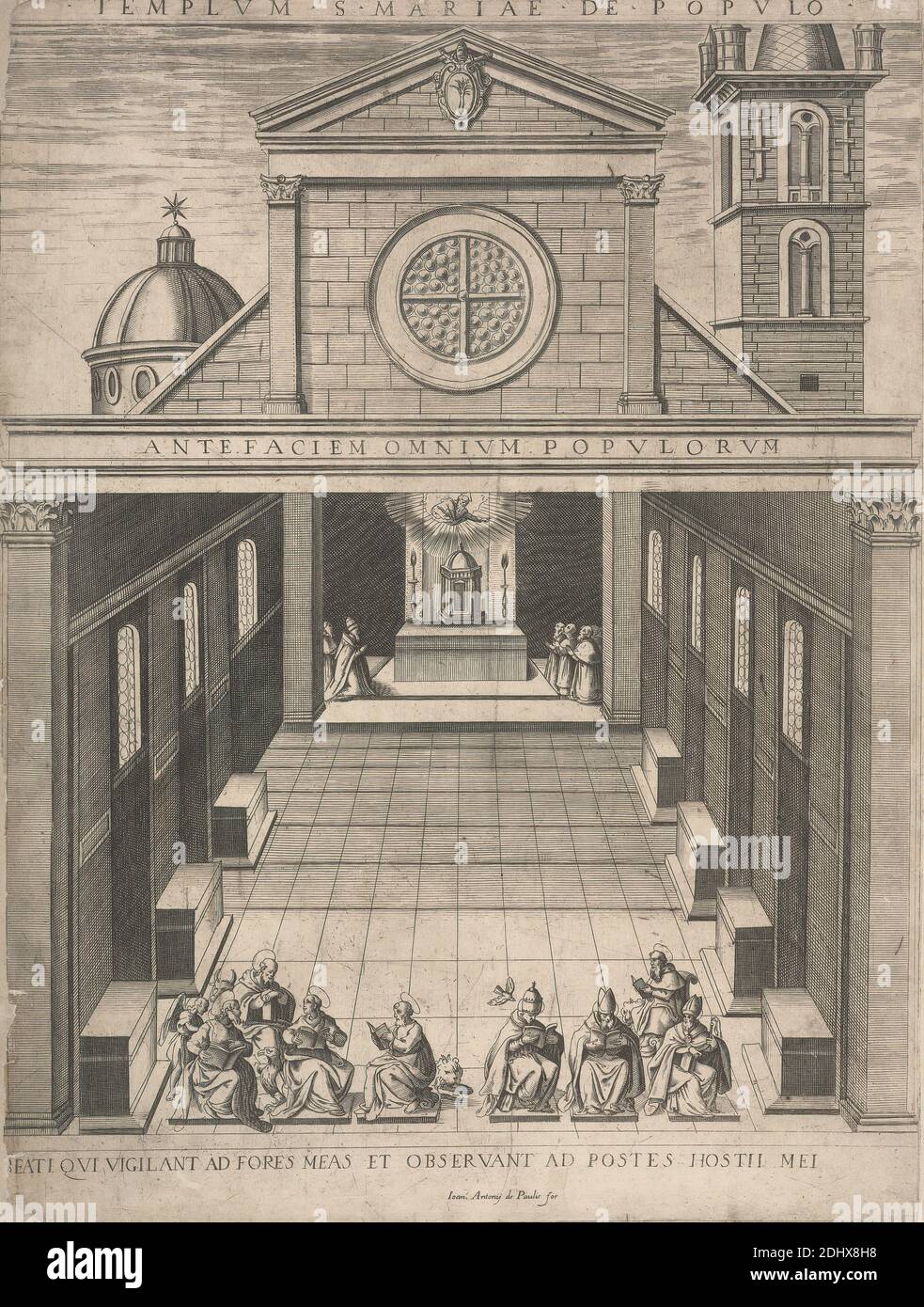 Speculum Romanae Magnificentiae, Antonio Lafreri, 1512–1577, französisch, 1546-1590, Strichgravur auf mittelschwerem, leicht strukturiertem, cremefarbenen Papier Stockfoto