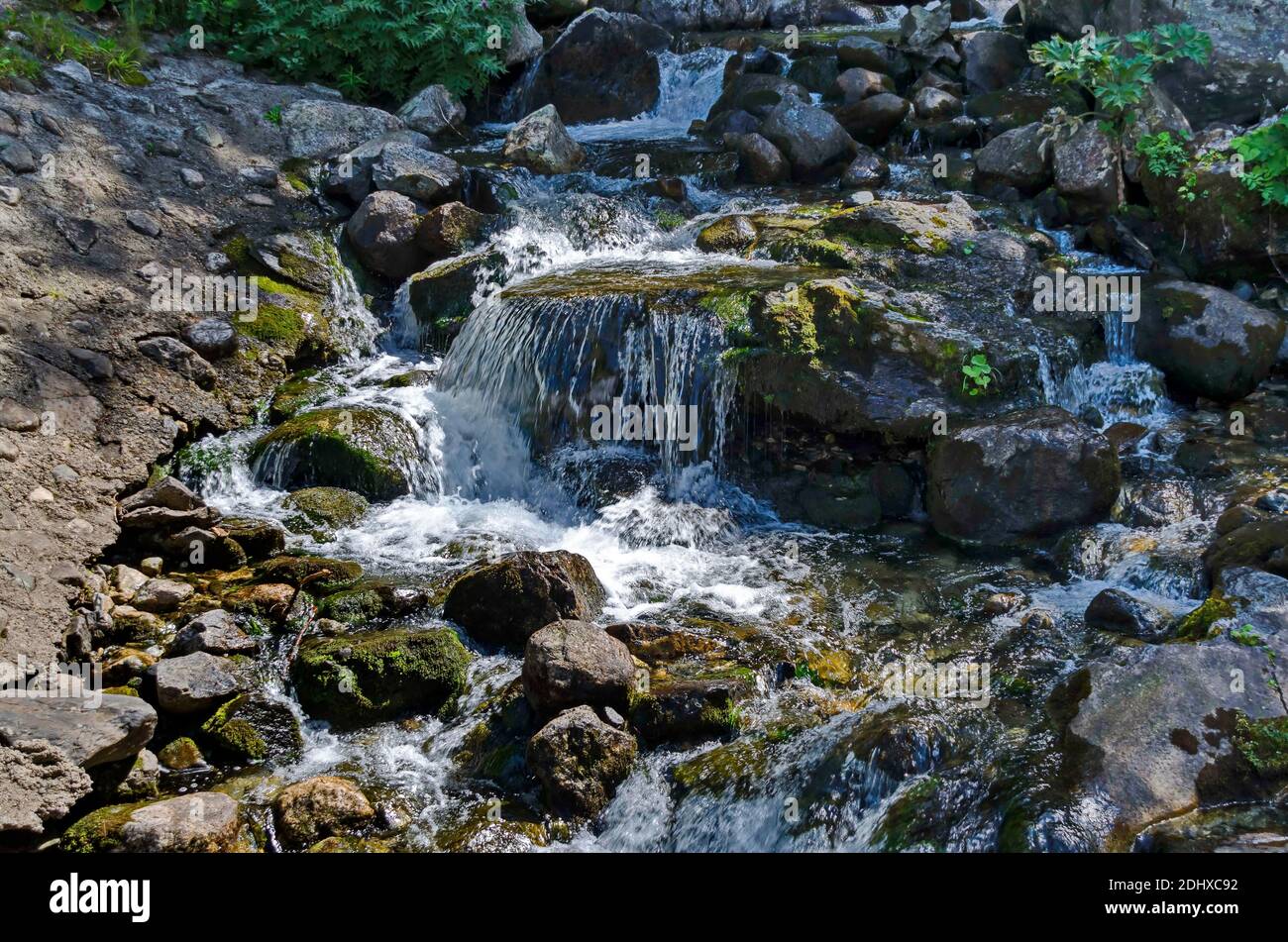 Wasserfall des Flusses Skakavitsa in Rila Berg, Bulgarien Stockfoto