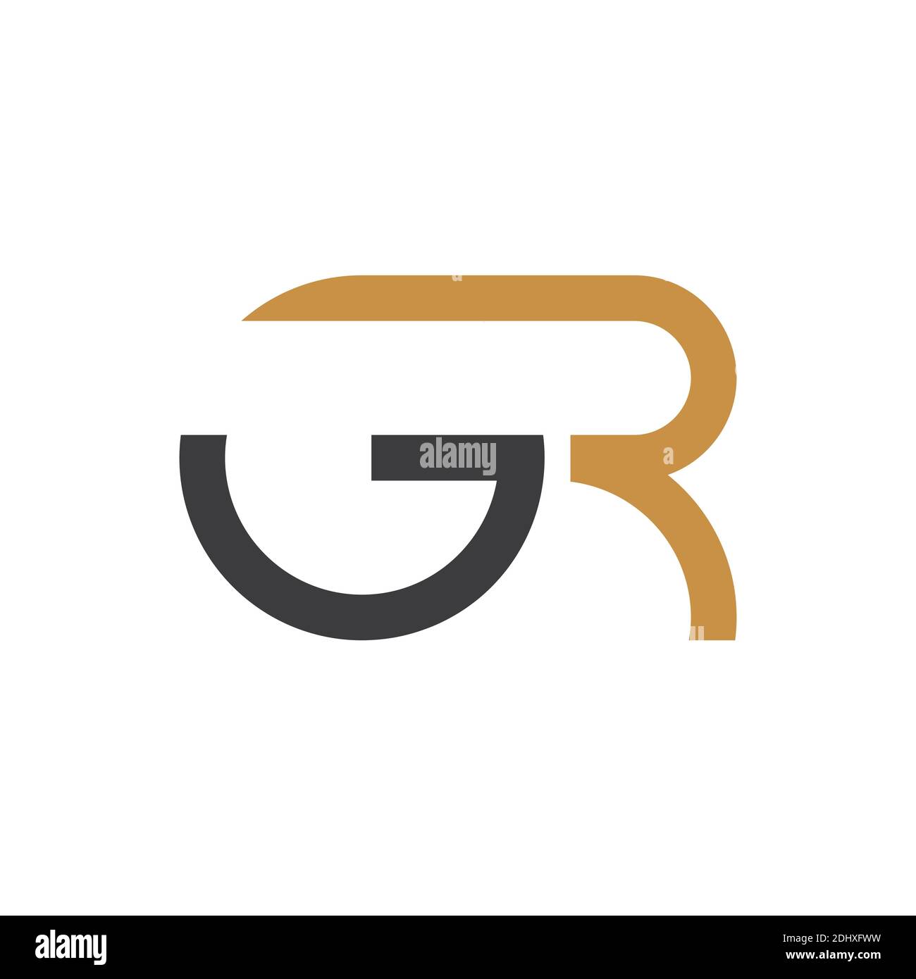 Initial gr Brief Logo mit kreativen modernen Business Typografie Vektor-Vorlage. Kreative abstrakte Brief rg Logo-Design. Stock Vektor