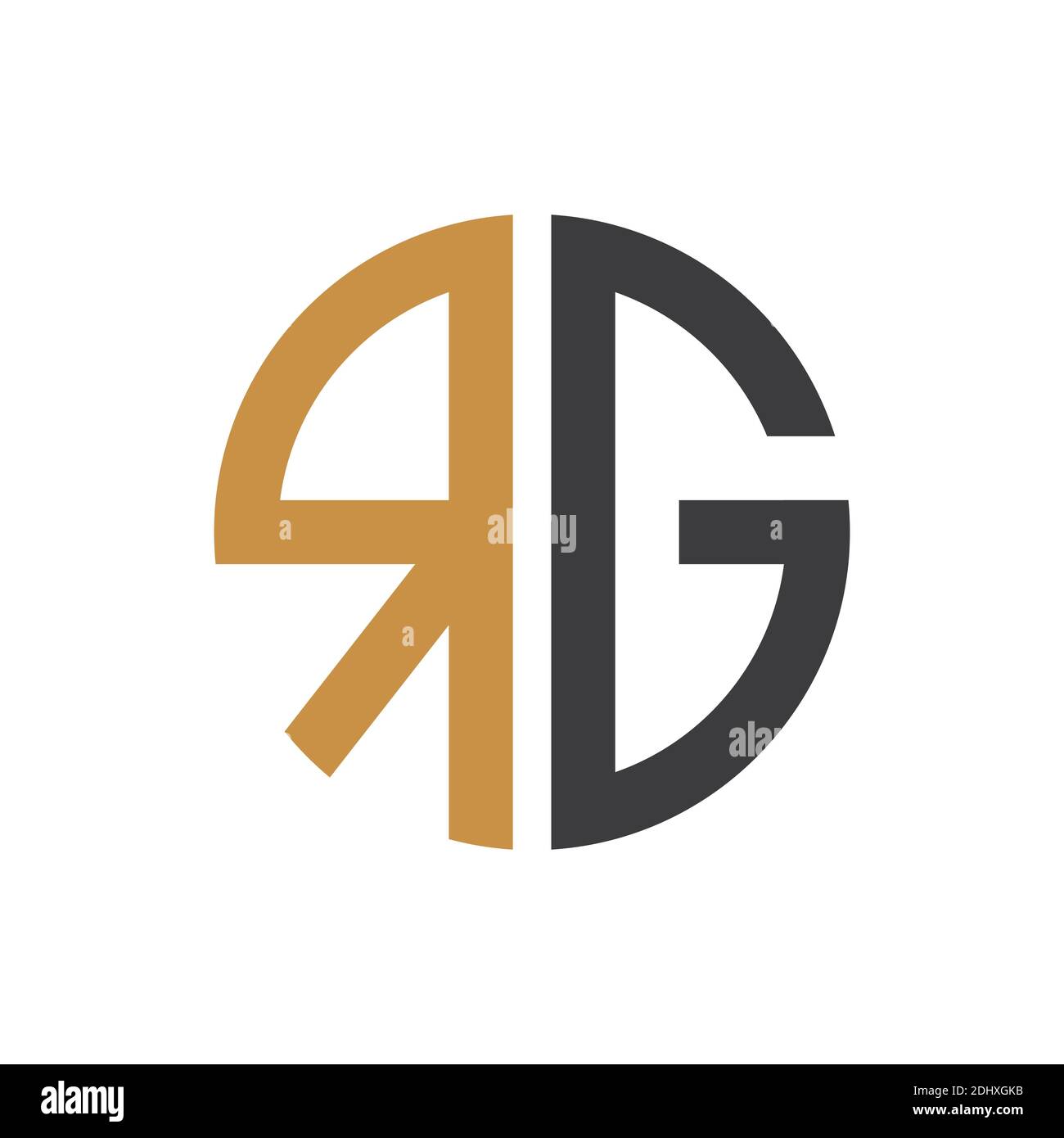 Initial gr Brief Logo mit kreativen modernen Business Typografie Vektor-Vorlage. Kreative abstrakte Brief rg Logo-Design. Stock Vektor