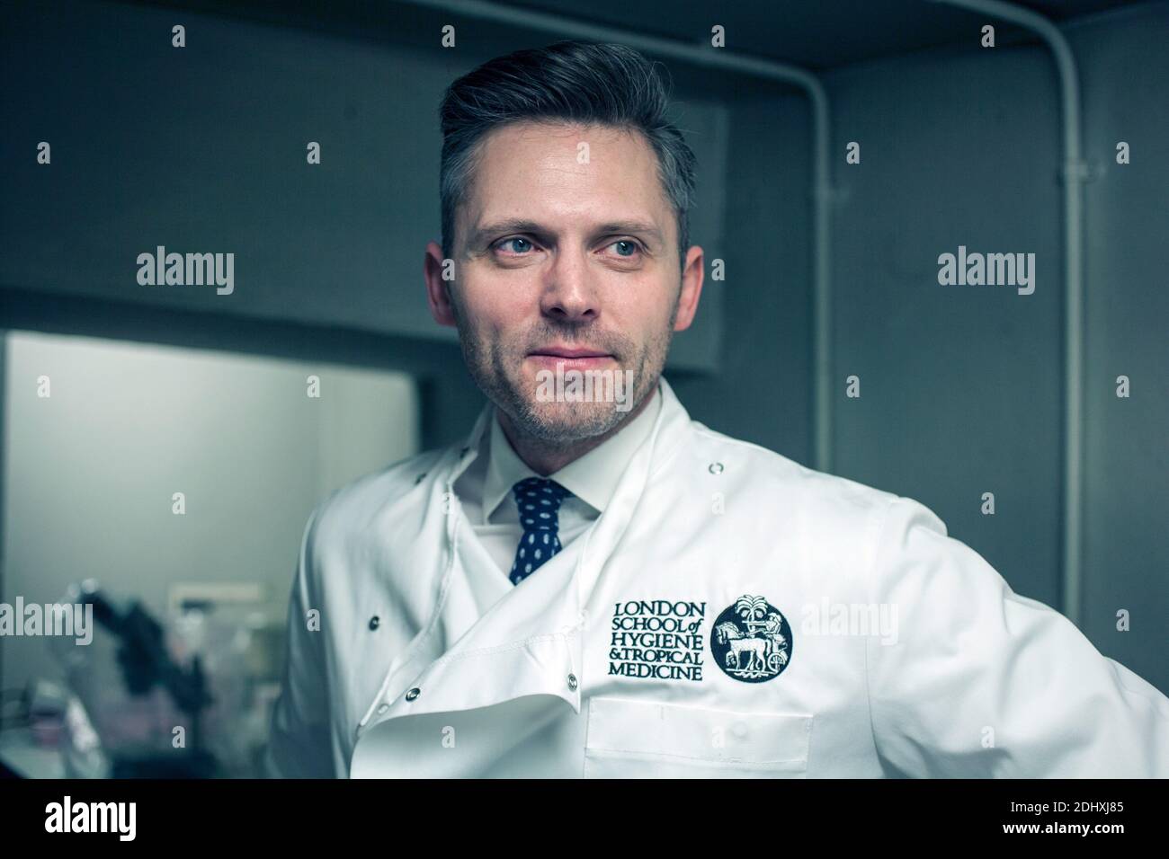 GROSSBRITANNIEN / England /London /London School of Hygiene & Tropenmedizin /Dr. James Logan, ein Entomologe, studiert Mücken aus der Umgebung des wo Stockfoto