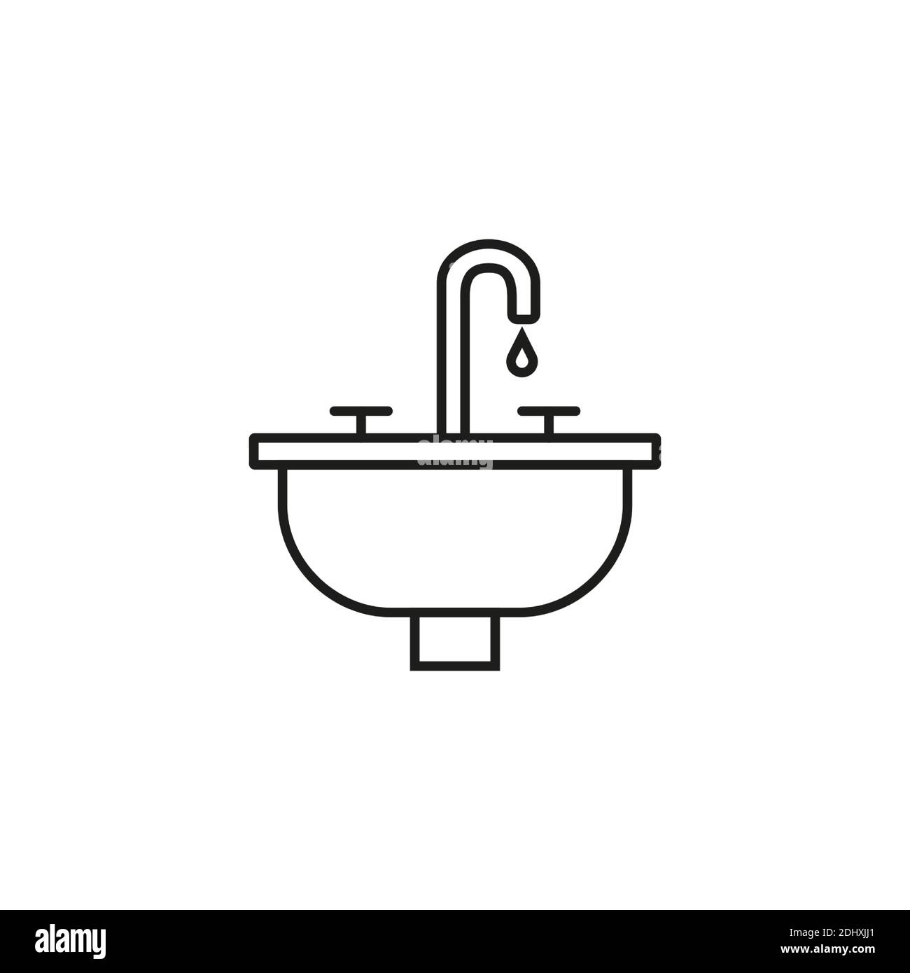 Sink Icon Element der Sanitär-Symbol für mobile Konzept und Web-Apps. Thin Line Sink Symbol kann für Web und mobile verwendet werden. Premium-Symbol auf Weiß Stock Vektor