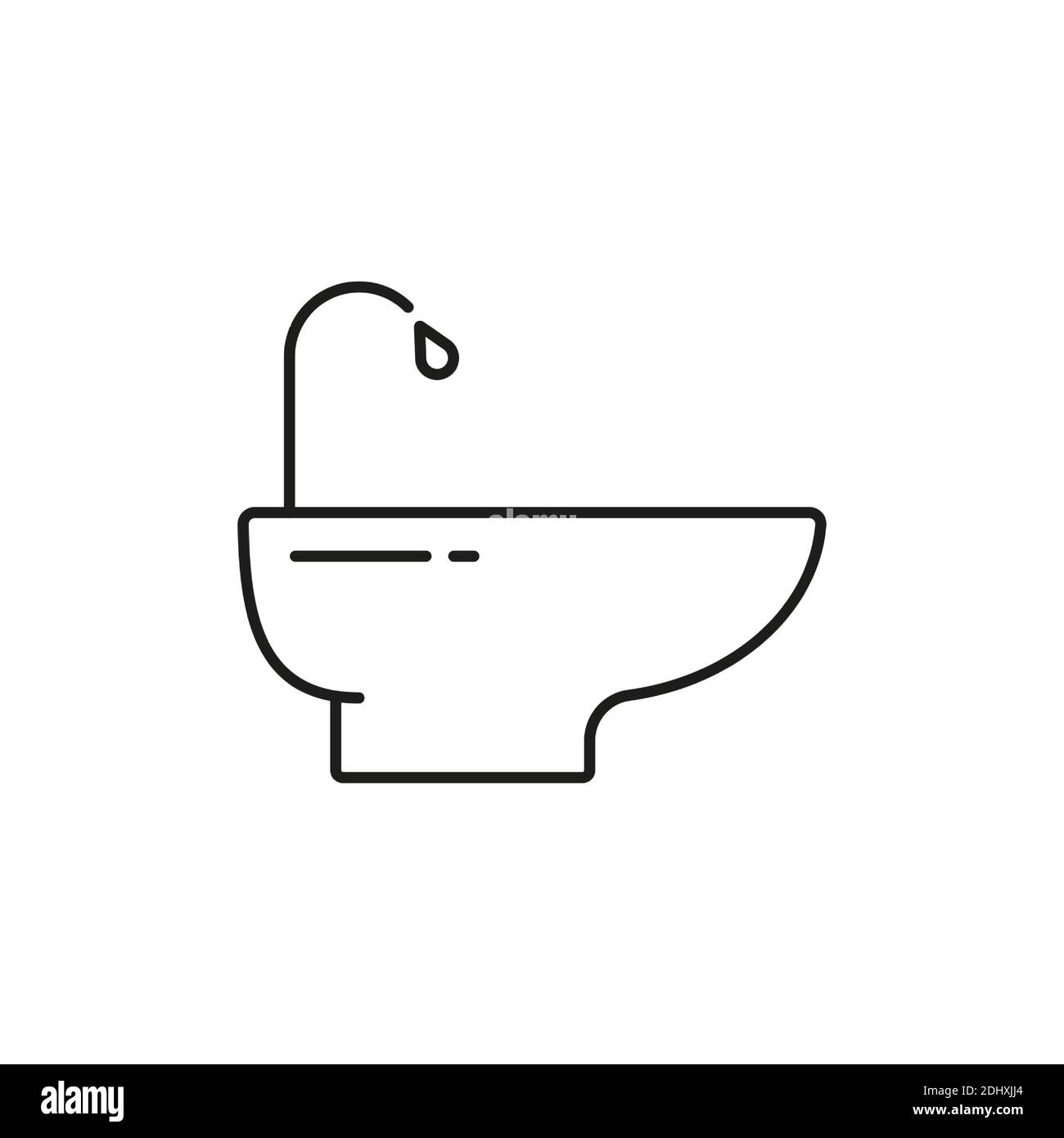 Bidet Icon Element der Sanitär-Symbol für mobile Konzept und Web-Apps. Thin Line Bidet Symbol kann für Web und mobile verwendet werden. Premium-Symbol auf Weiß Stock Vektor