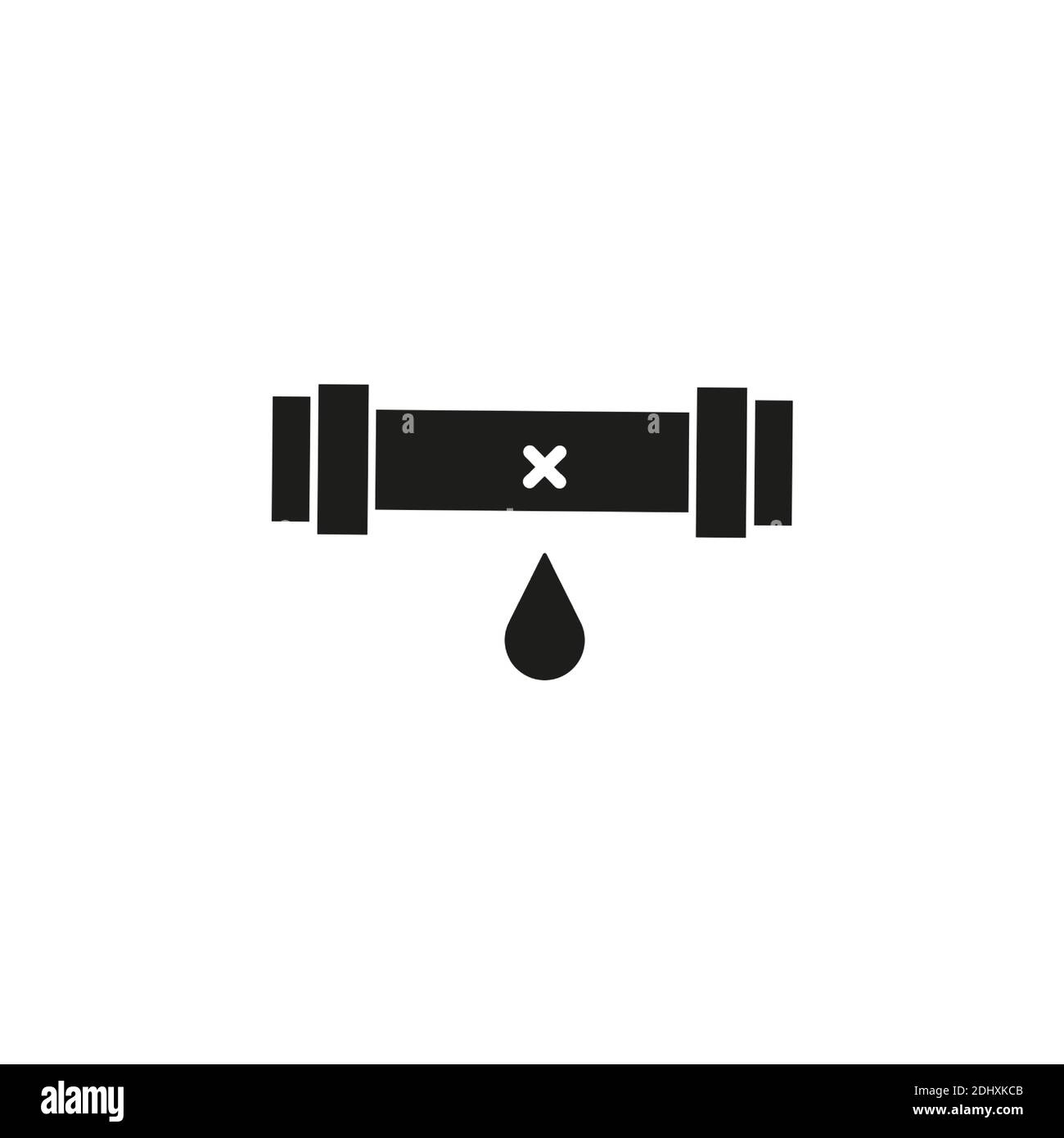 Leaking Rohr Symbol Element der Sanitär-Symbol für mobile Konzept und Web-Apps. Thin Line Leaking Pipe Icon kann für Web und mobile verwendet werden. Premium-Symbol Stock Vektor