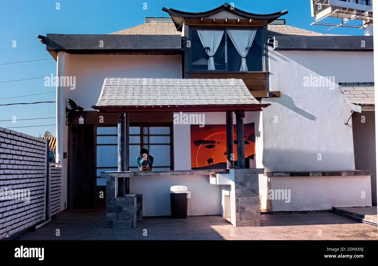 Haus im koreanischen Stil, San Luis Potosi, Mexiko Stockfoto