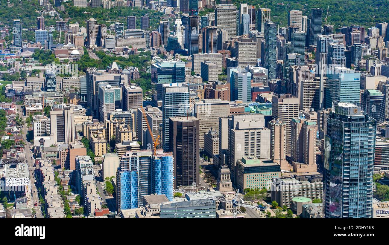 Toronto Stadtbild von der Spitze des CN Tower, Toronto, Kanada Stockfoto