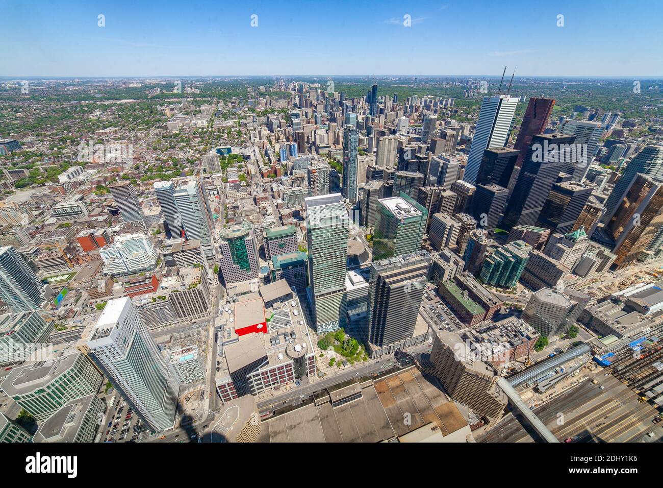 Toronto Stadtbild von der Spitze des CN Tower, Toronto, Kanada Stockfoto