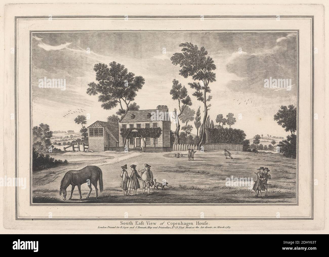 S. E. Ansicht des Kopenhagener Hauses, unbekannter Künstler, achtzehnten Jahrhundert, 1783, Blatt: 11 3/8 x 15 Zoll (28.9 x 38,1 cm Stockfoto