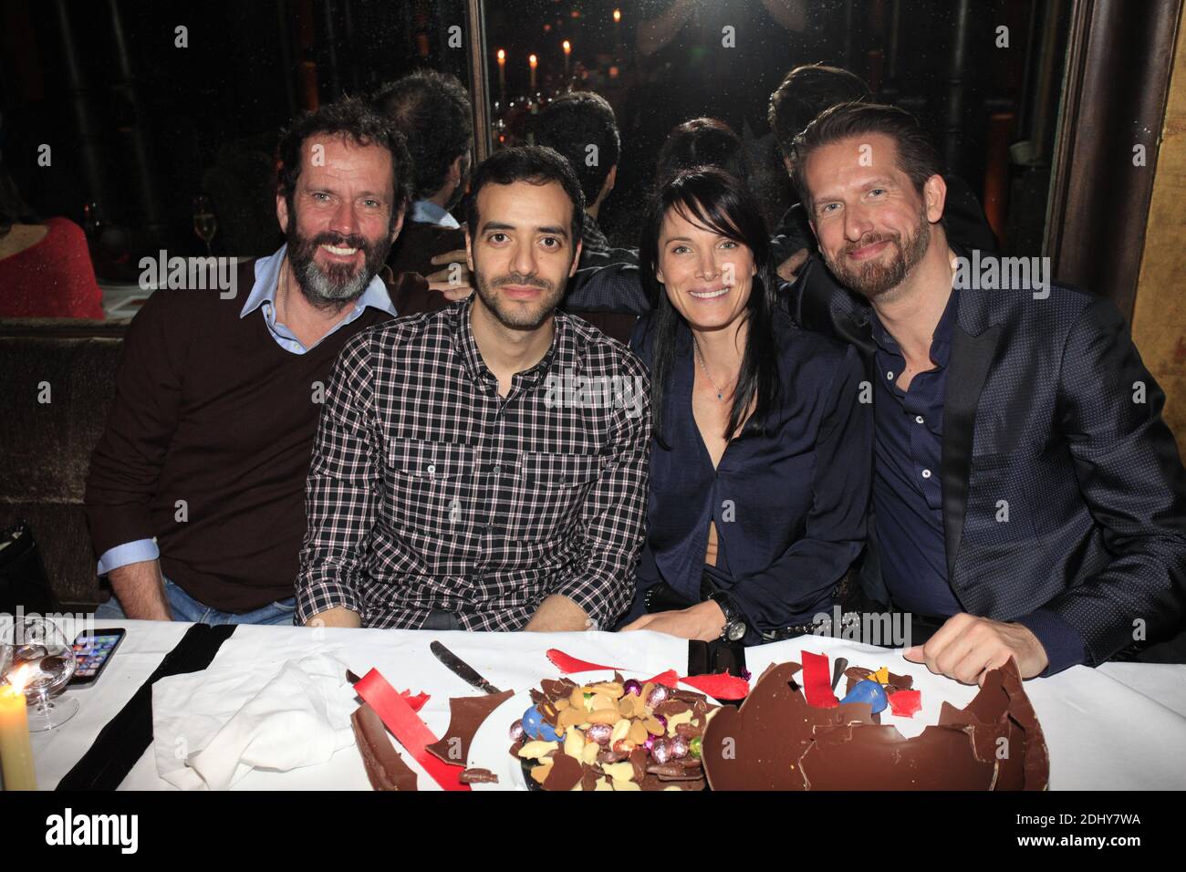 Exclusif Christian Vadim Tarek Boudali Laetitia Fourcade Et Sam Bobino Lors Du Diner D Anniversaire De Sam Bobino Au Restaurant L Esplanade A Paris Frankreich Le 31 Marz 16 Pour Son Anniversaire Le