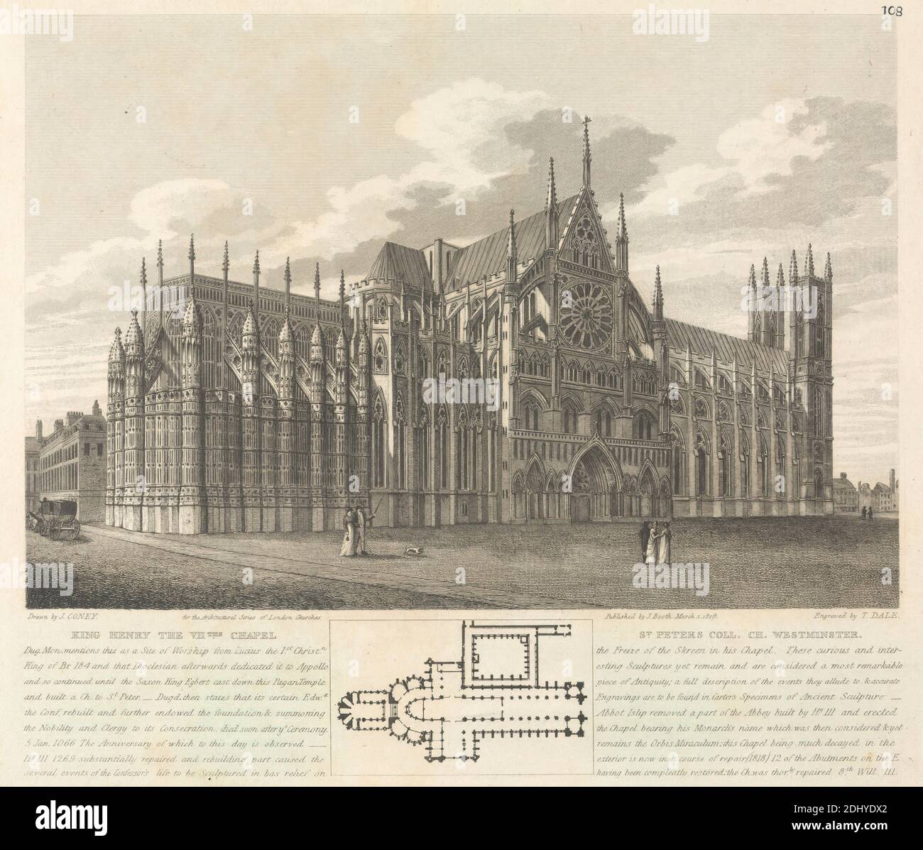 König Heinrich die VII. Kapelle, unbekannter Künstler, ( T. Dale ), nach John Coney, 1786–1833, britisch, 1819, Gravur Stockfoto