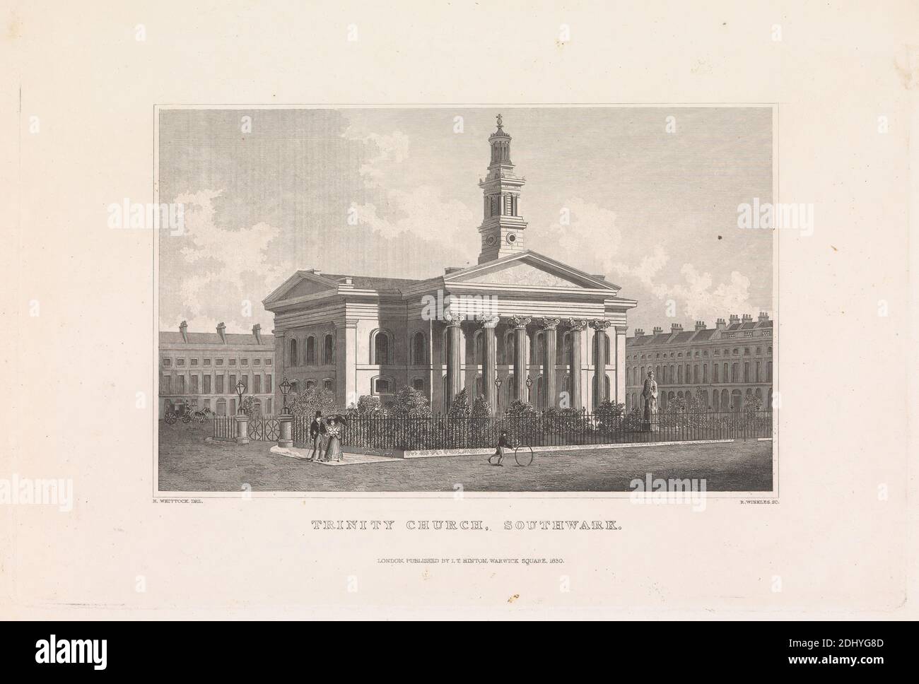 Trinity Church, Southwark, R. Winkler, aktiv 1830, nach Nathaniel Whittock, 1791–1860, British, 1830, Engraving Stockfoto