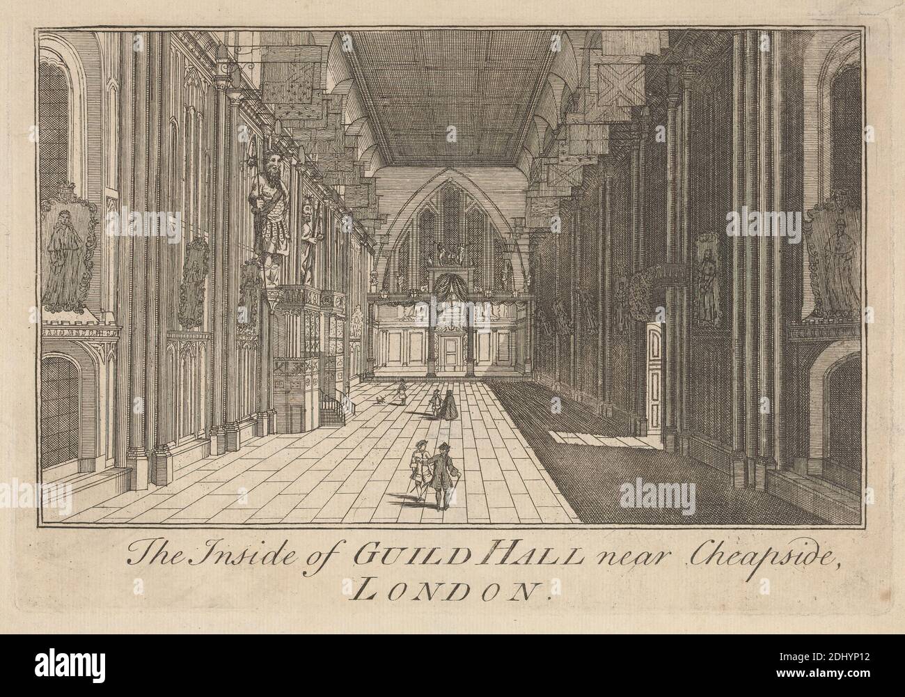 Das Innere der Guild Hall in der Nähe von Cheapside, London, unbekannter Künstler, achtzehnten Jahrhundert, nach unbekannten Künstler, undated, Graving Stockfoto