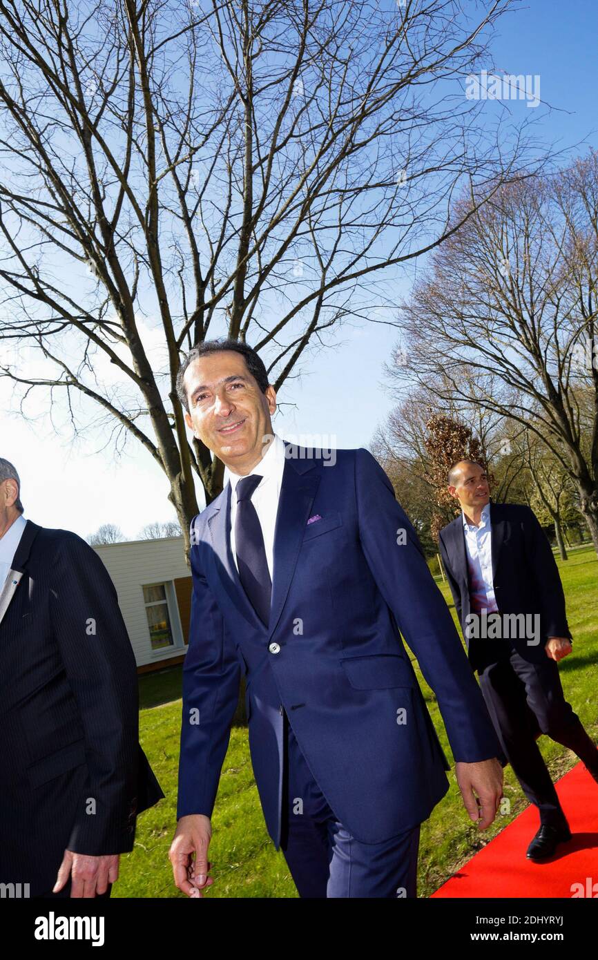 Altice-Gründer und CEO Patrick Drahi bei der Einweihung des neuen Gebäudes "Fiber Entrepreneur - Drahi - X Novation Centre" an der Ecole Polytechnique in Palaiseau, bei Paris, Frankreich am 19. April 2016. Foto von Romain Boe/ABACAPRESS.COM Stockfoto