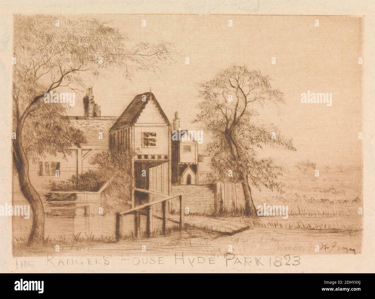 The Ranger's House, Hyde Park, H. Pymm, aktiv 1823, nach H. Pymm, aktiv 1823, 1823, Etching Stockfoto