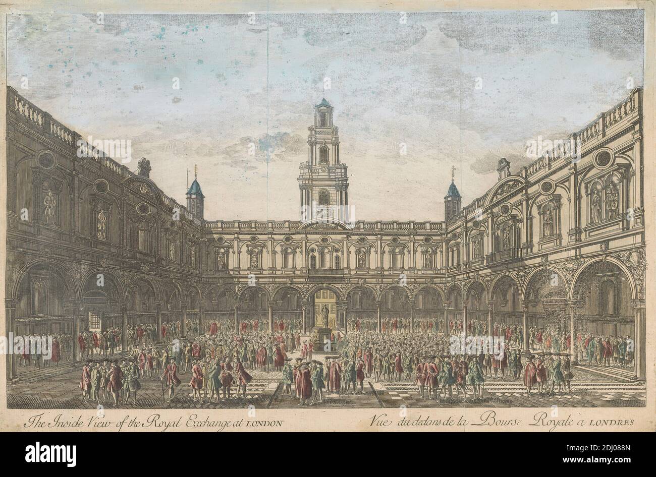 The Inside View of the Royal Exchange in London, unbekannter Künstler, achtzehnten Jahrhundert, nach unbekannten Künstler, undated, Graving Stockfoto